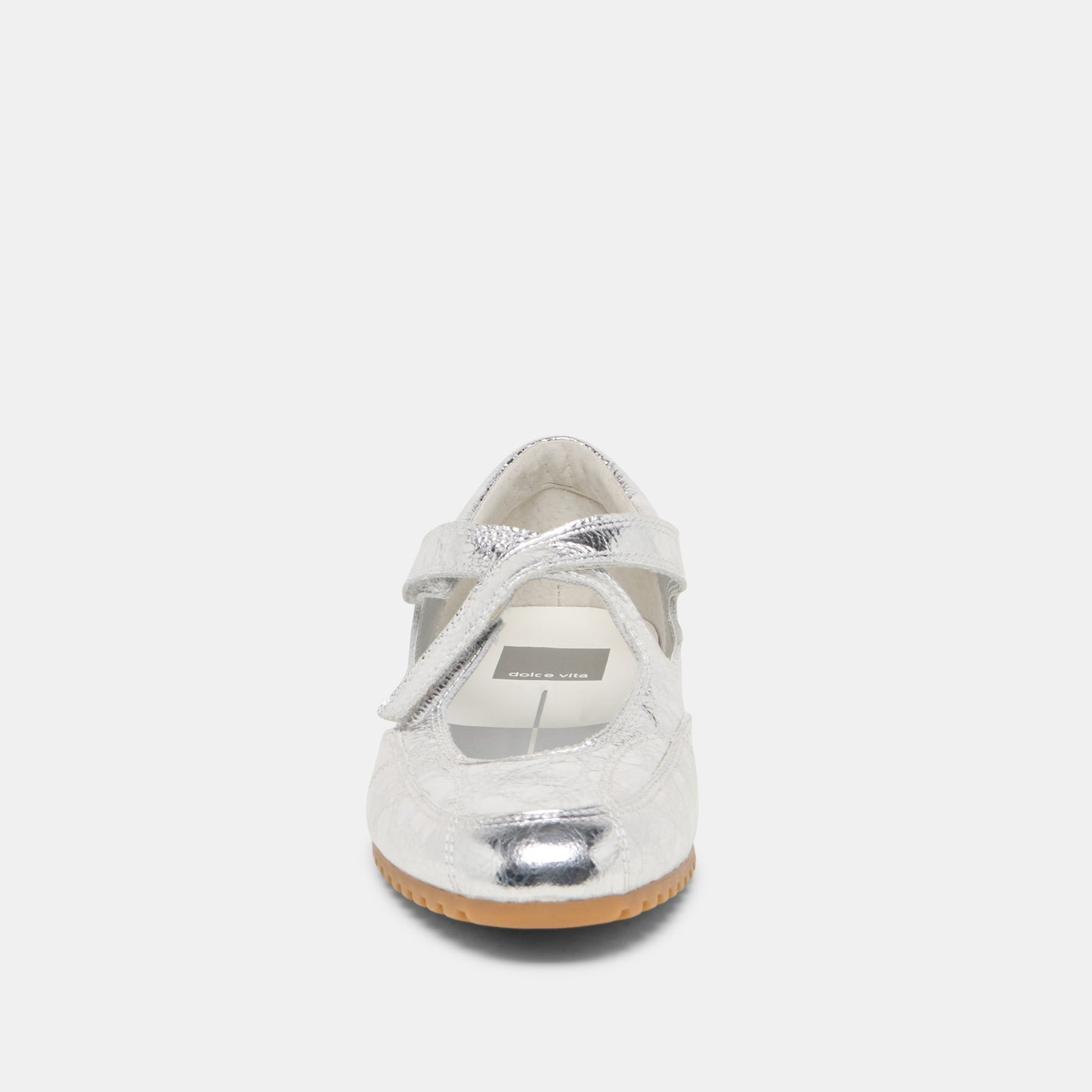 Dolce Vita YONO Silver Distressed Leather Ballet Sneaker Flats