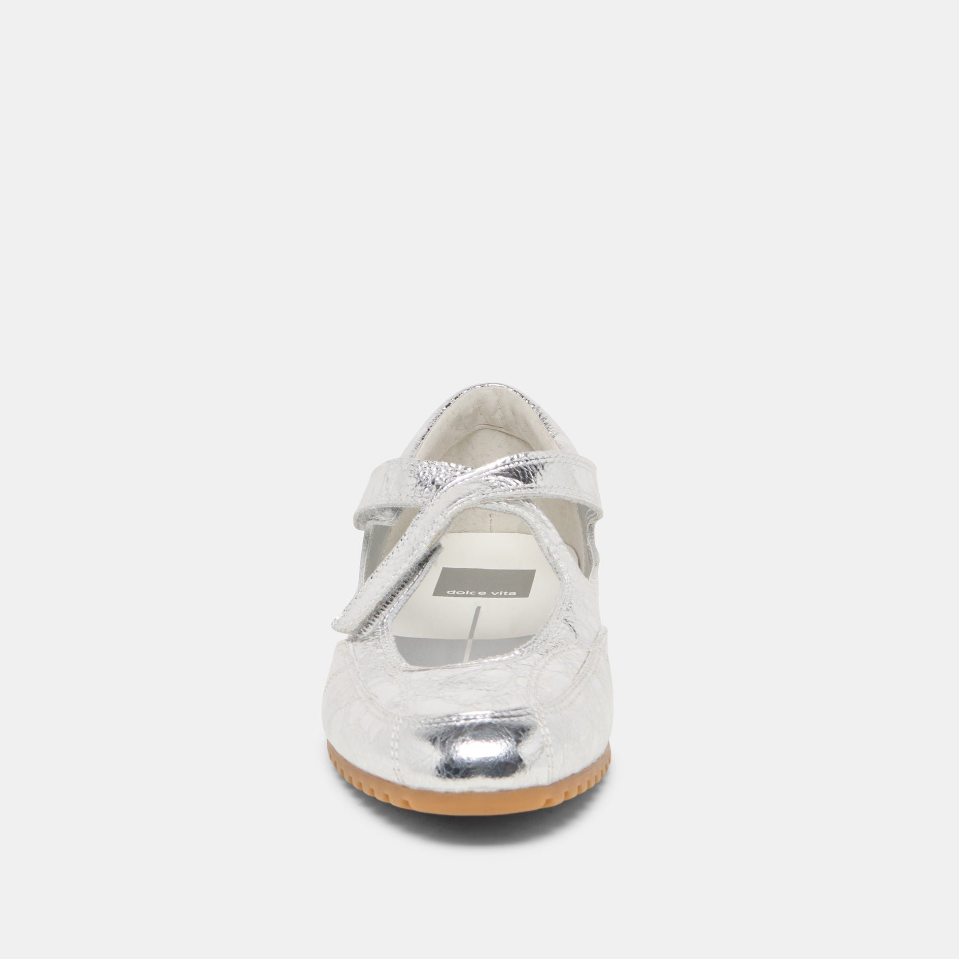 Dolce Vita YONO Silver Distressed Leather Ballet Sneaker Flats
