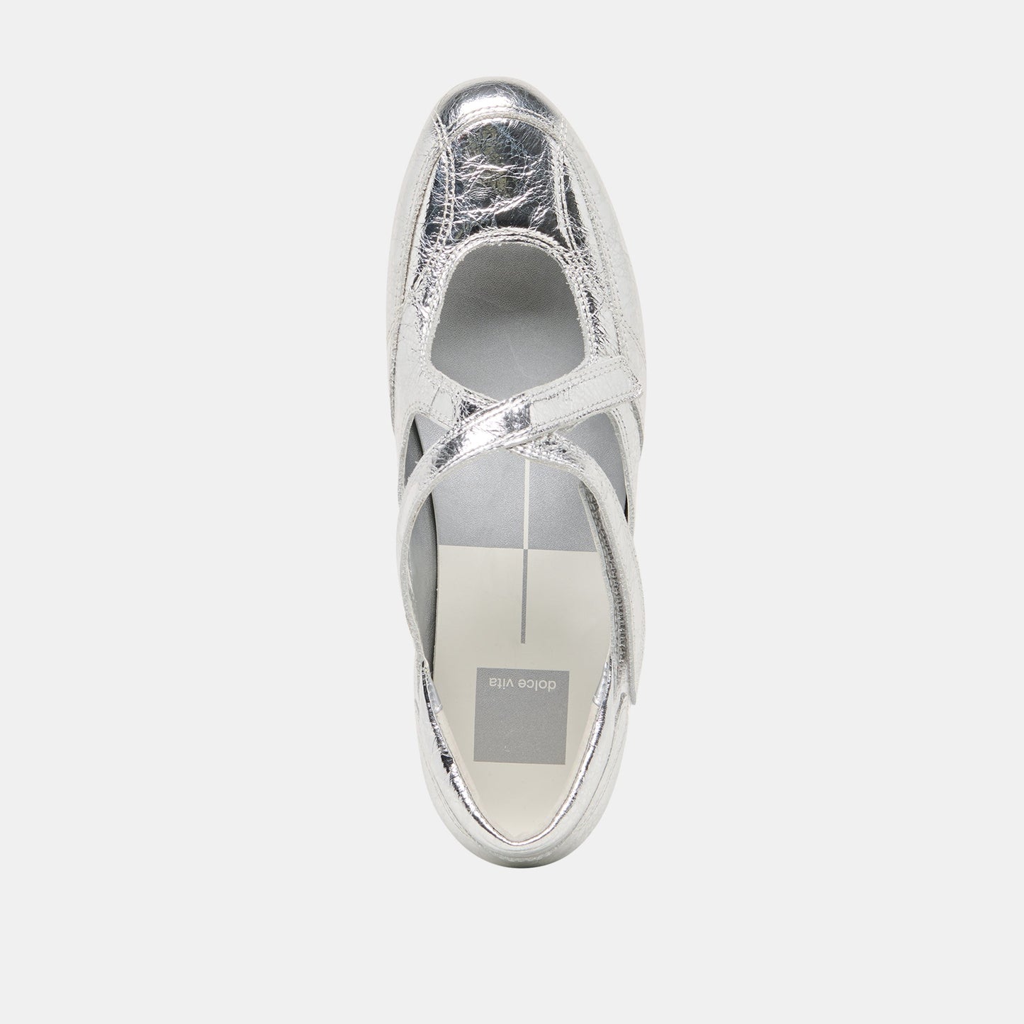 Dolce Vita YONO Silver Distressed Leather Ballet Sneaker Flats