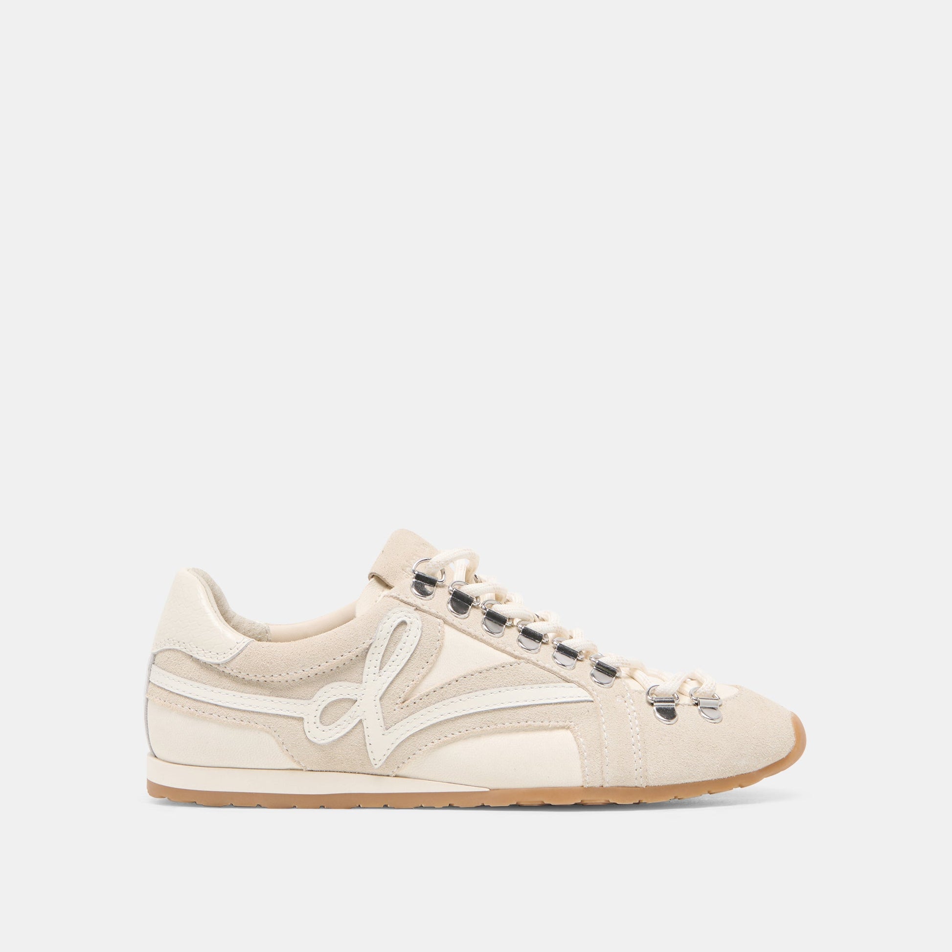 Dolce Vita DEACON Ivory Suede Lace-Up Sneakers