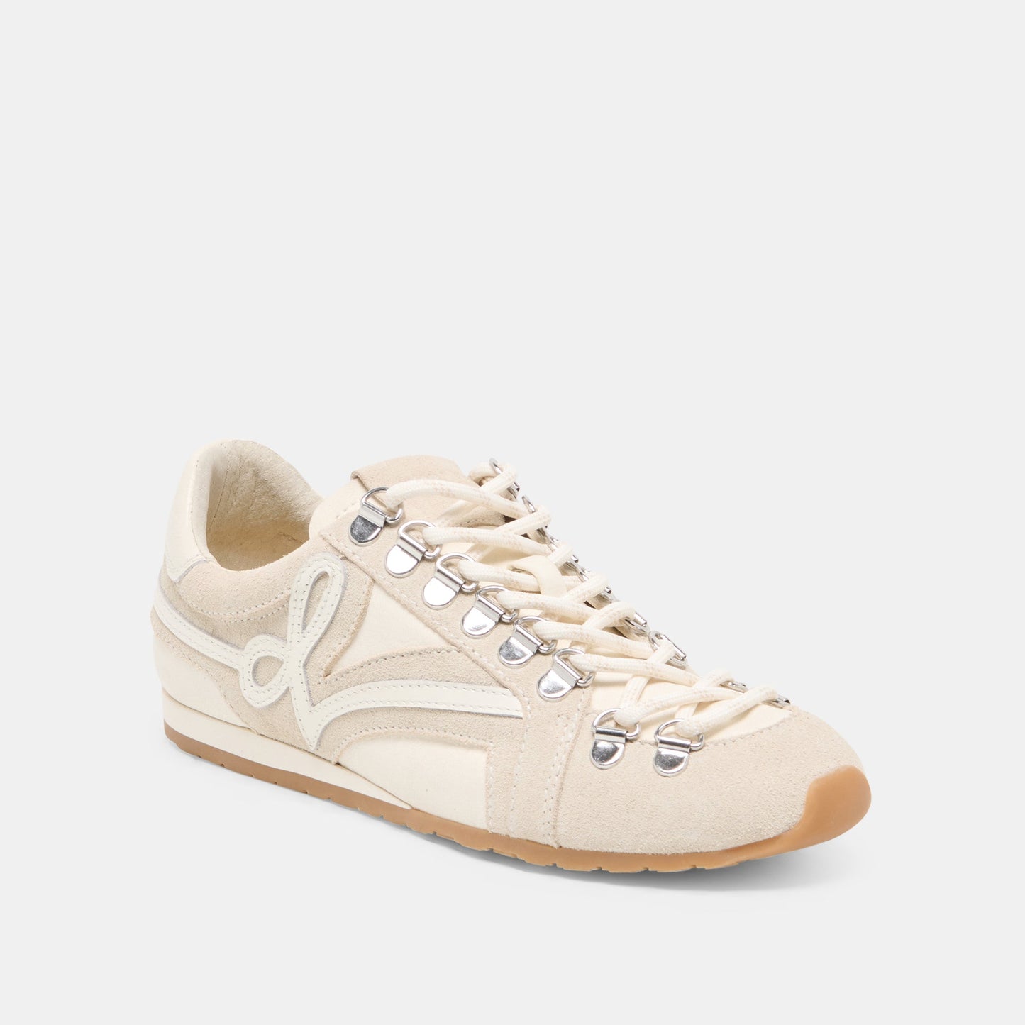 Dolce Vita DEACON Ivory Suede Lace-Up Sneakers