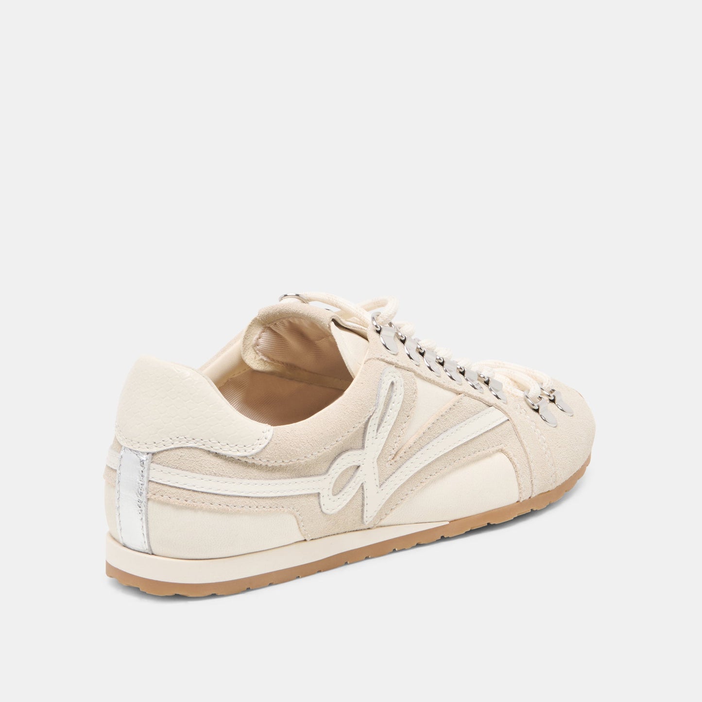 Dolce Vita DEACON Ivory Suede Lace-Up Sneakers