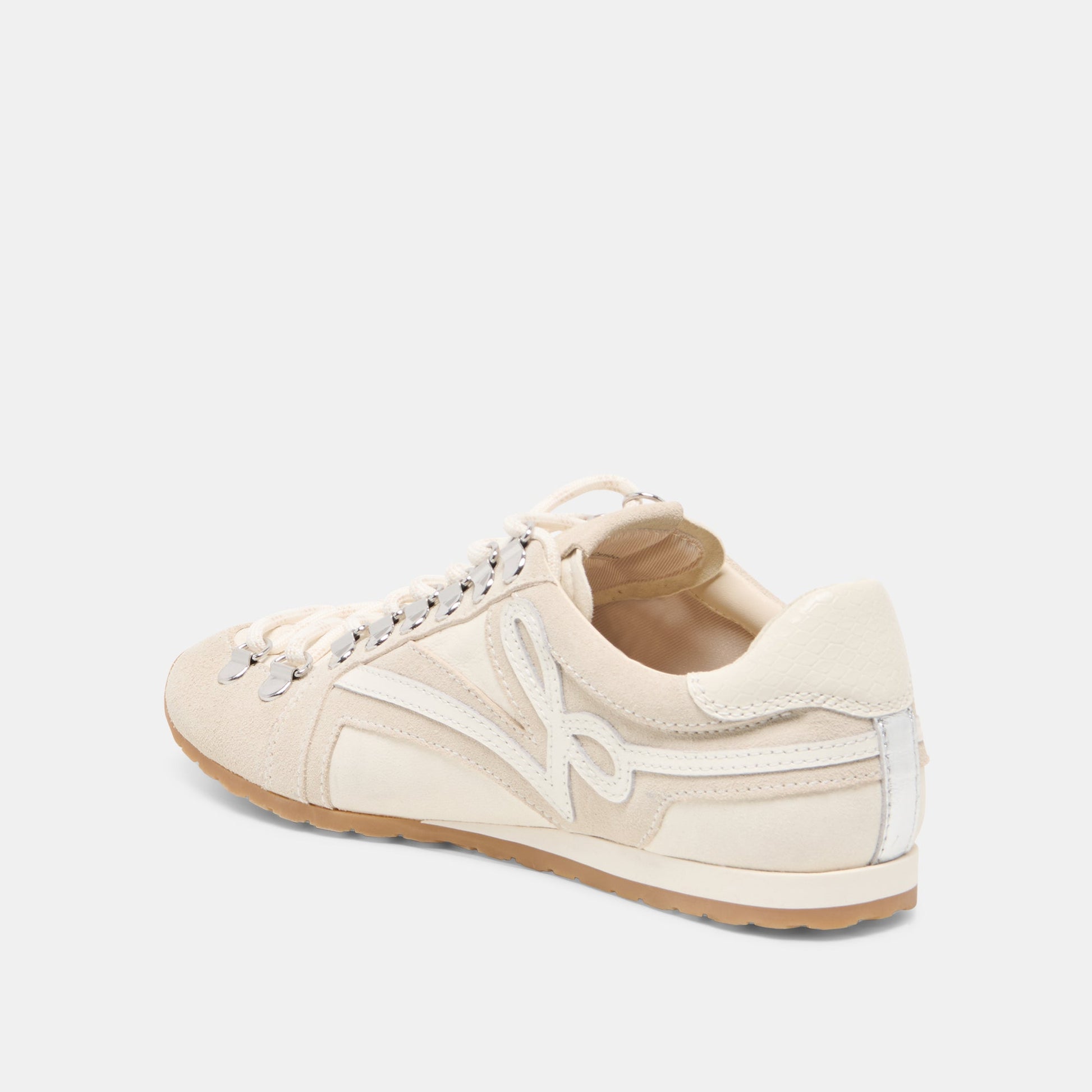 Dolce Vita DEACON Ivory Suede Lace-Up Sneakers