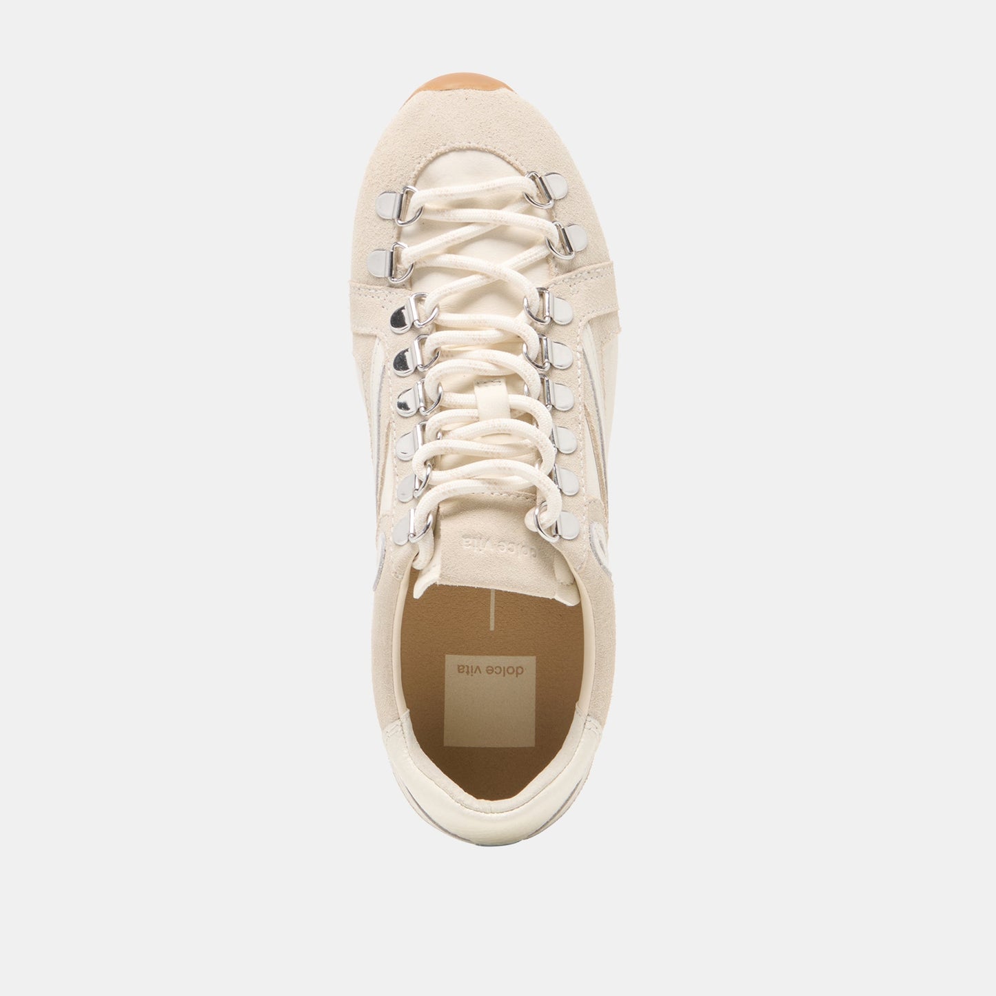 Dolce Vita DEACON Ivory Suede Lace-Up Sneakers