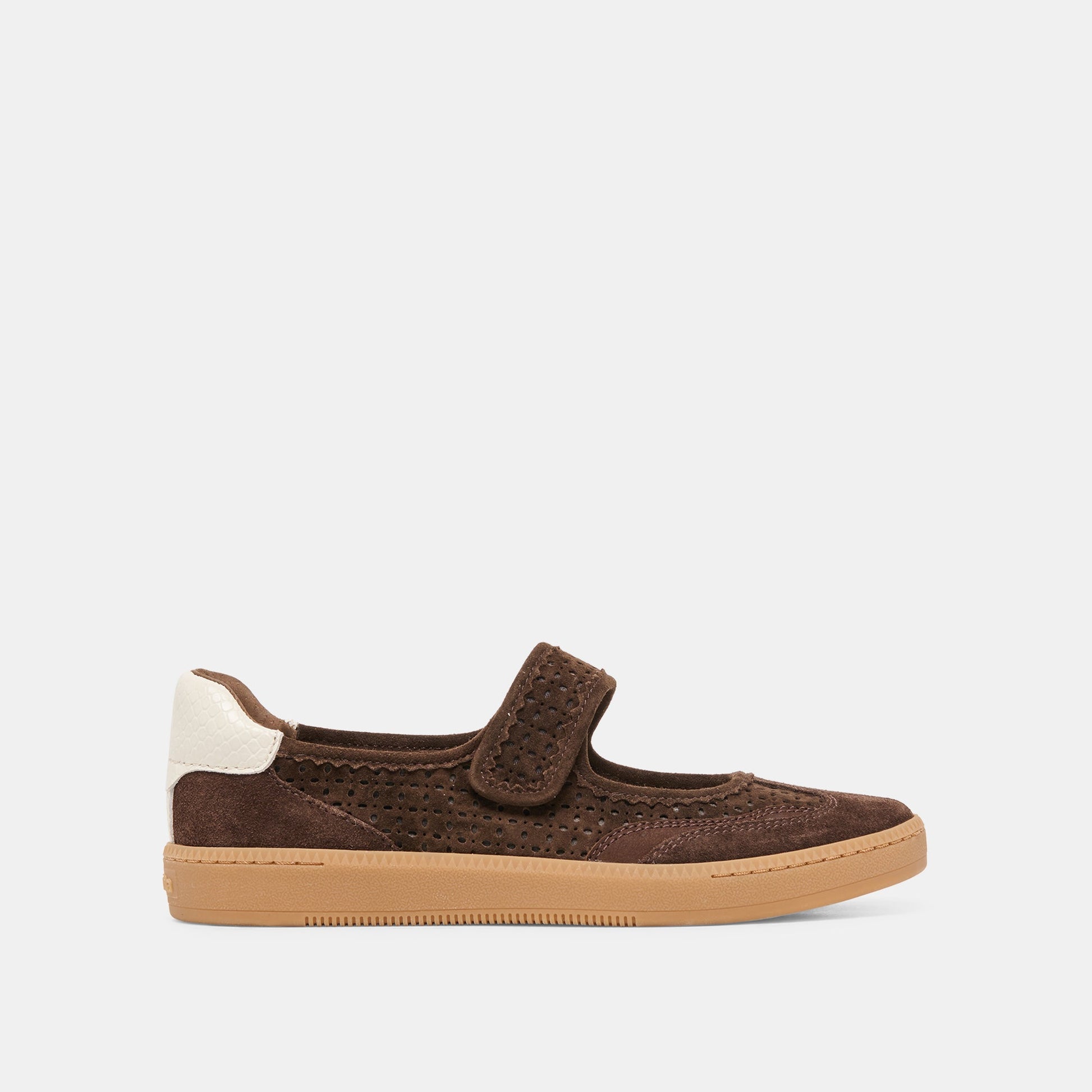 Dolce Vita NANET Dk Brown Perforated Suede Mary-Jane Ballet Sneakers