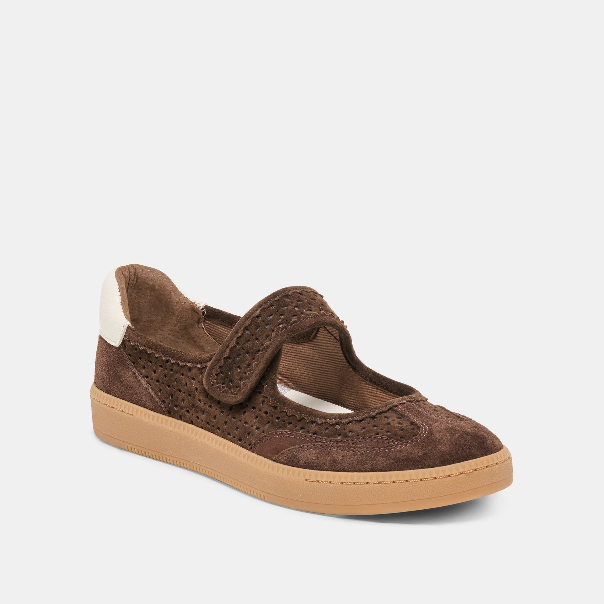 Dolce Vita NANET Dk Brown Perforated Suede Mary-Jane Ballet Sneakers