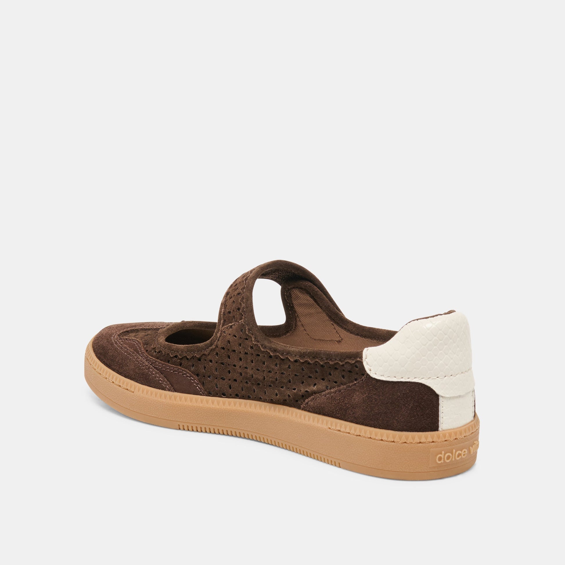 Dolce Vita NANET Dk Brown Perforated Suede Mary-Jane Ballet Sneakers