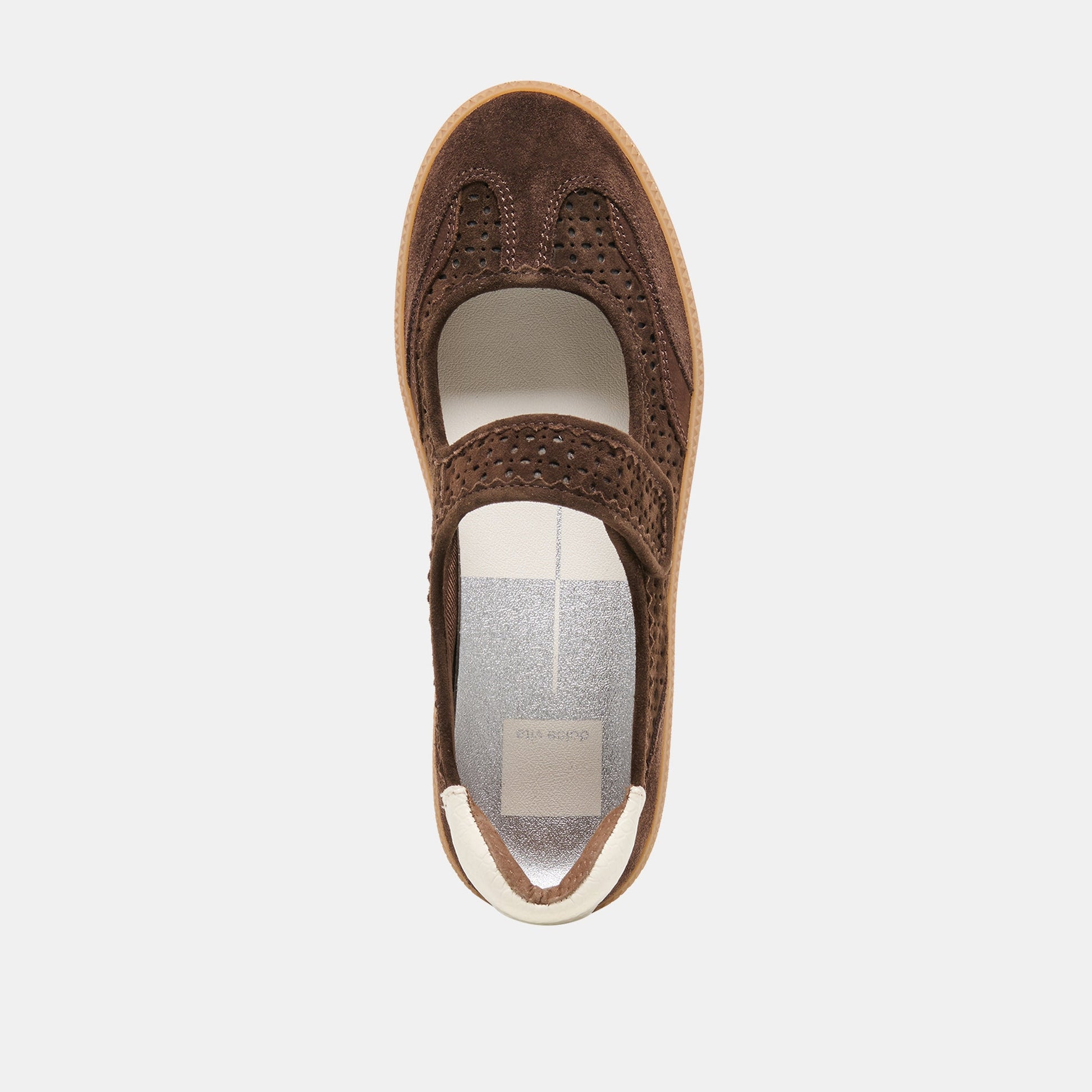 Dolce Vita NANET Dk Brown Perforated Suede Mary-Jane Ballet Sneakers