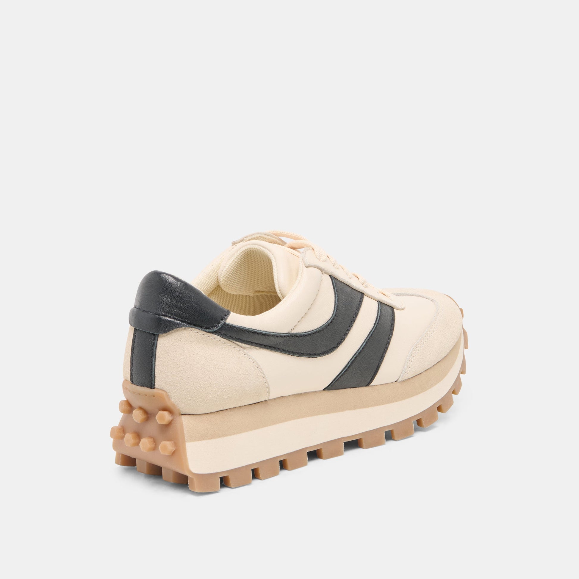 Dolce Vita TRESA White Black Leather Platform Sneakers