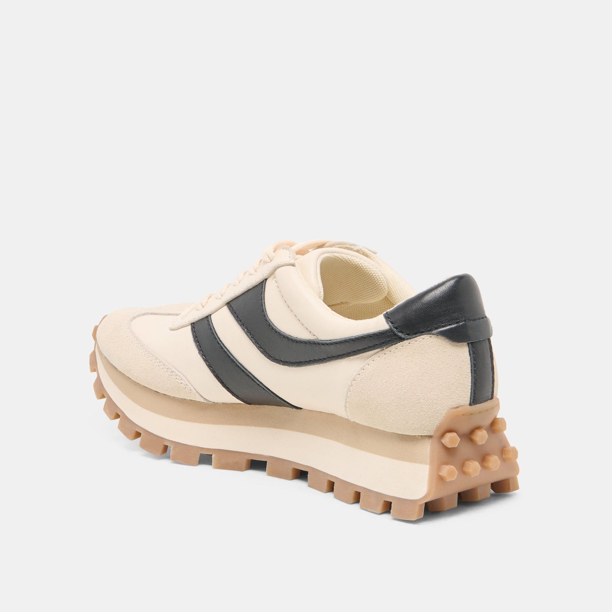 Dolce Vita TRESA White Black Leather Platform Sneakers