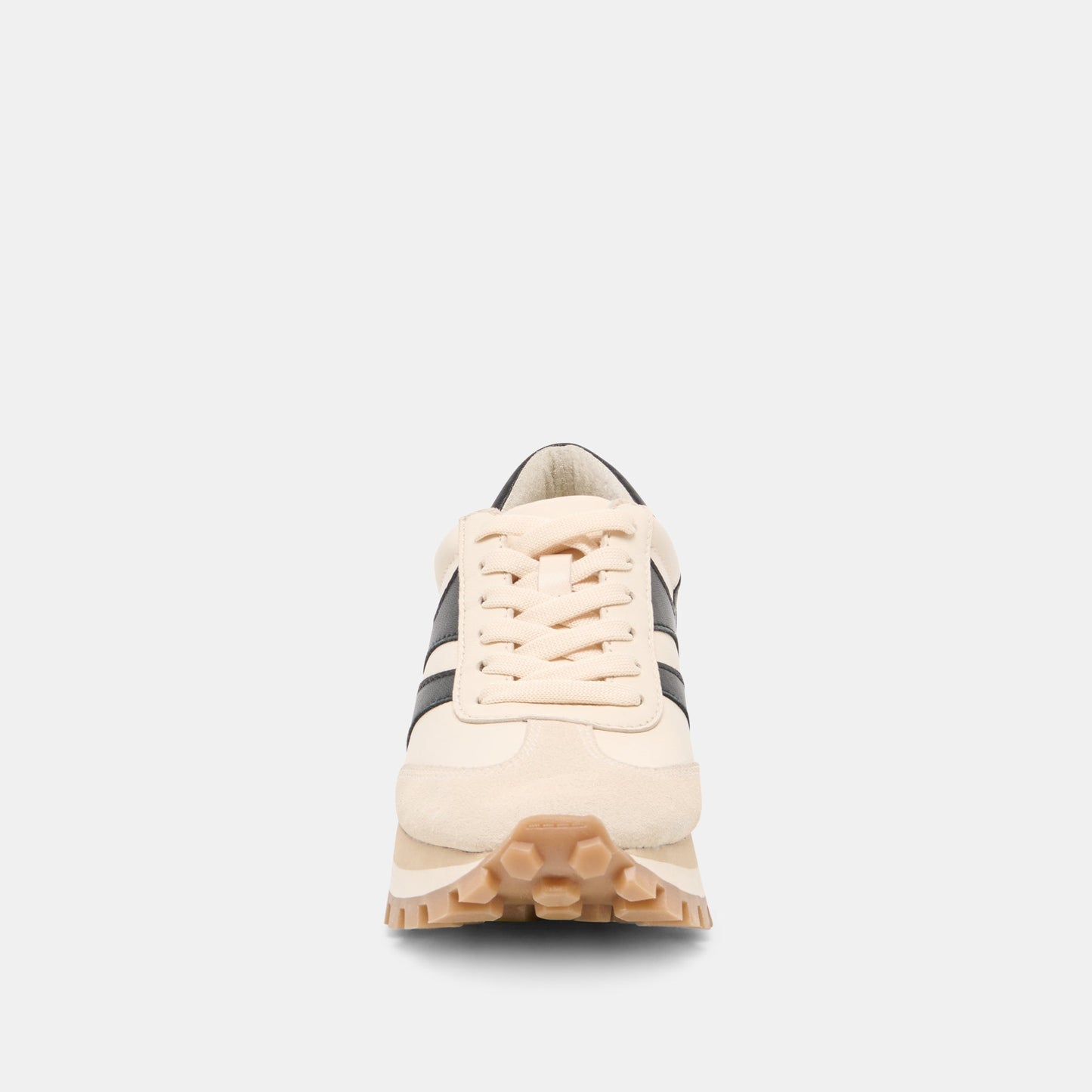 Dolce Vita TRESA White Black Leather Platform Sneakers