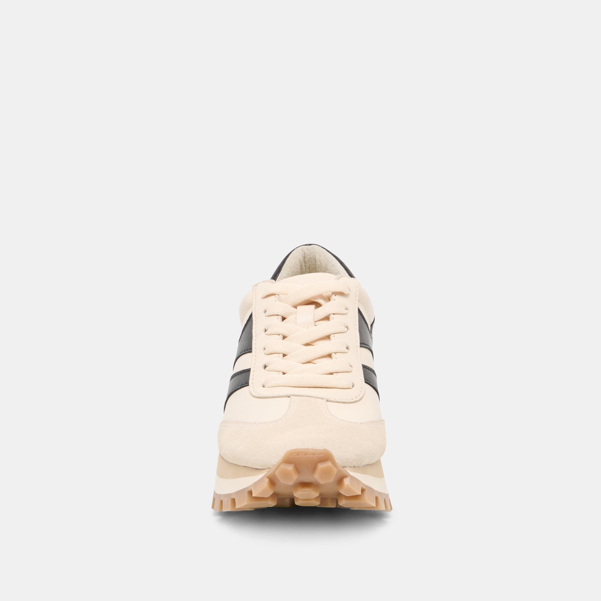 Dolce Vita TRESA White Black Leather Platform Sneakers