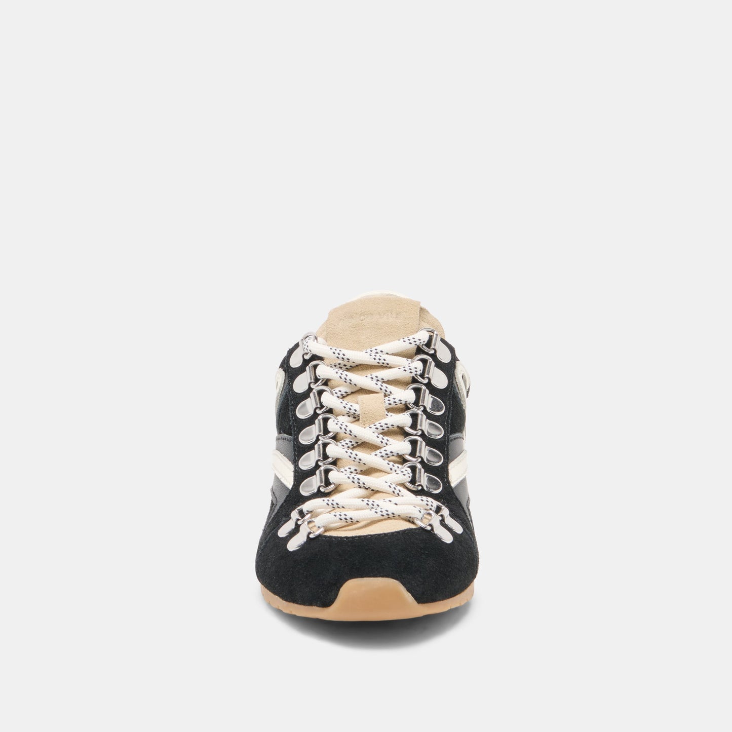 Dolce Vita DEACON Black White Suede Lace-Up Sneakers