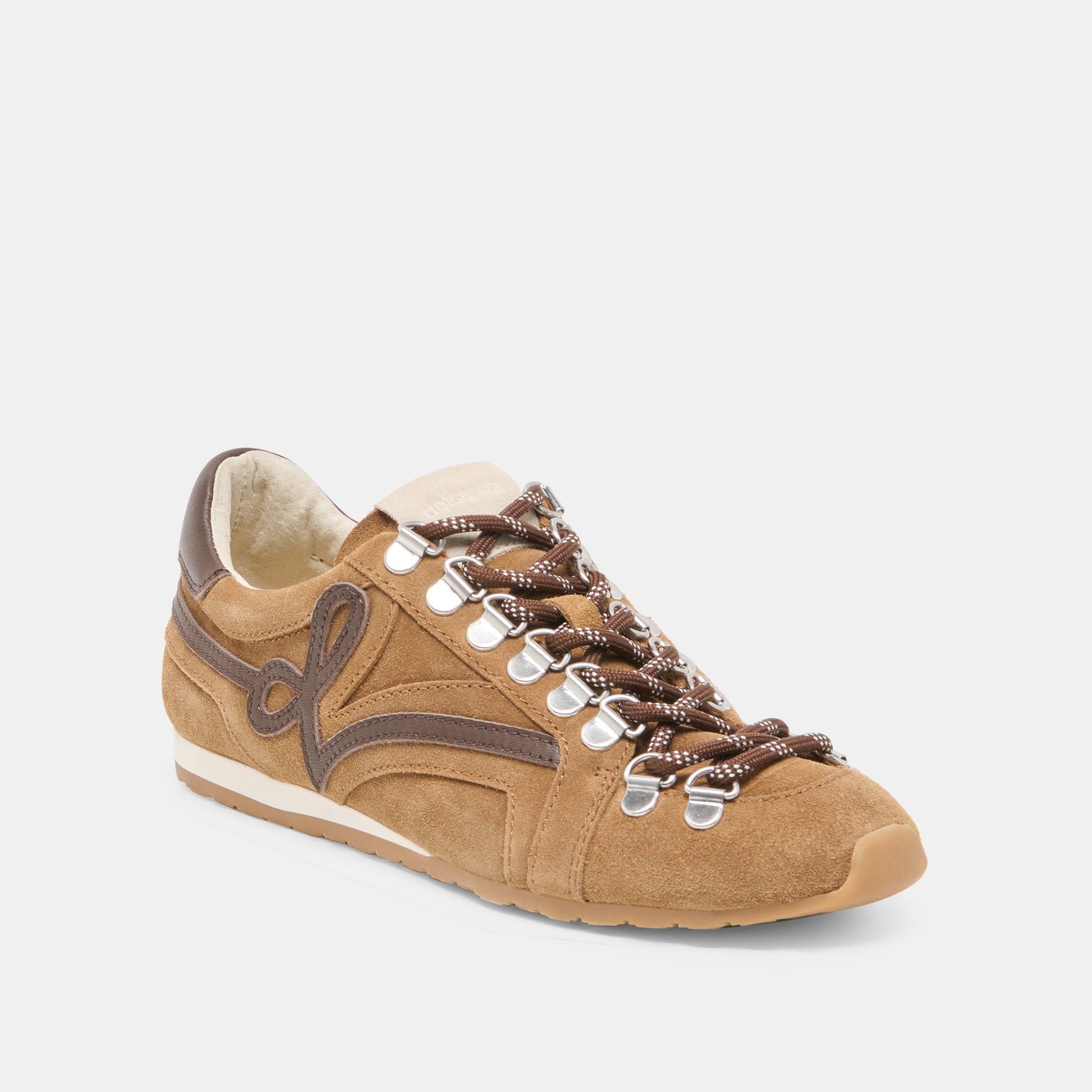Dolce Vita DEACON Lt Brown Suede Lace-Up Sneakers
