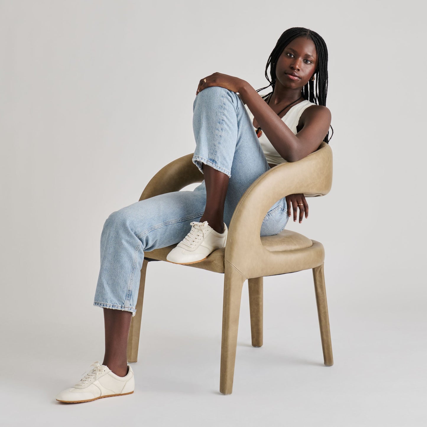 Dolce Vita Dorie White Leather Sneakers