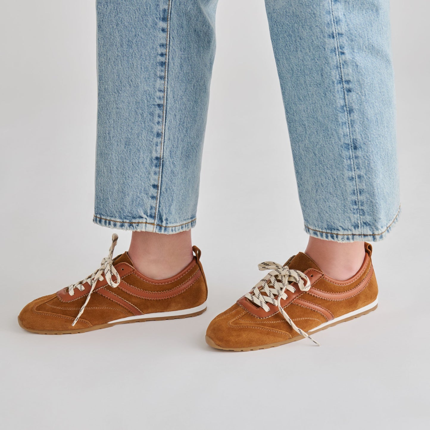 Dolce Vita Viper Cognac Suede Sneakers
