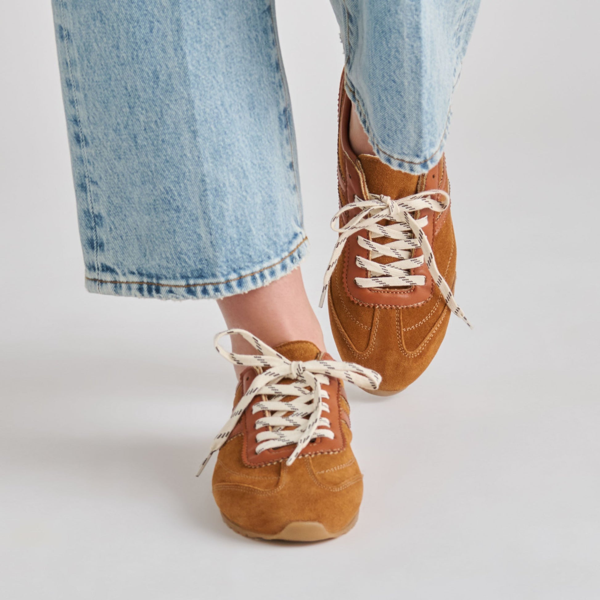 Dolce Vita Viper Cognac Suede Sneakers