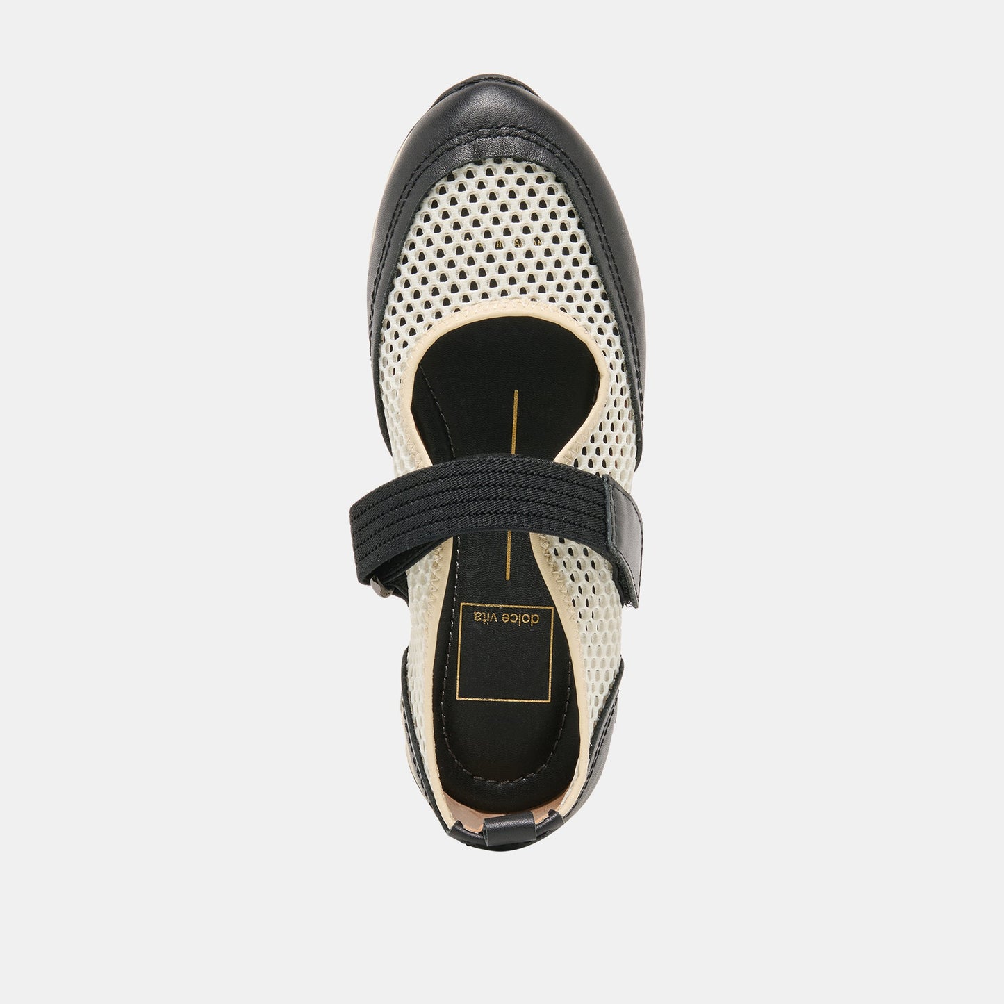 Dolce Vita Seline White Black Mesh Sneakers
