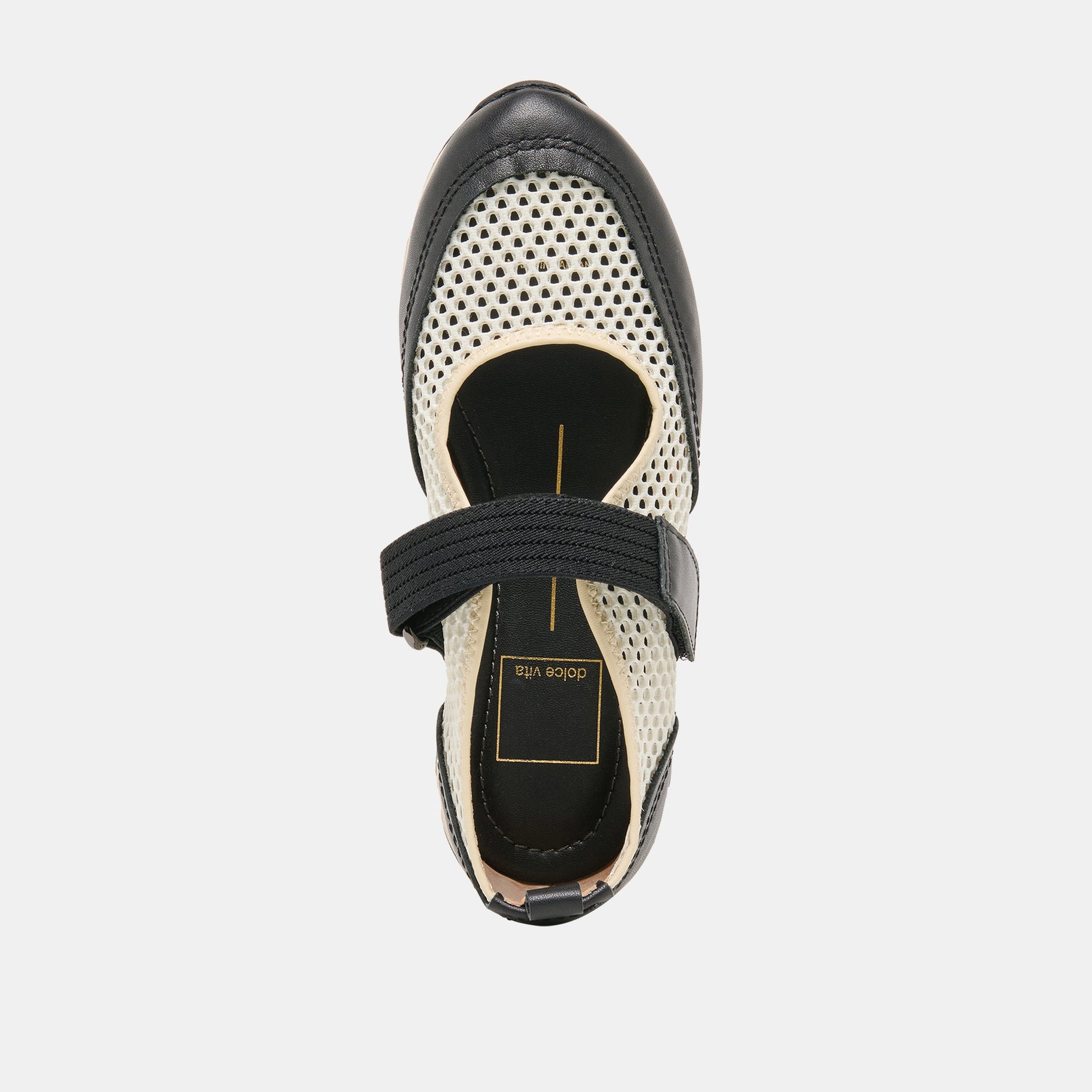 Dolce Vita Seline White Black Mesh Sneakers