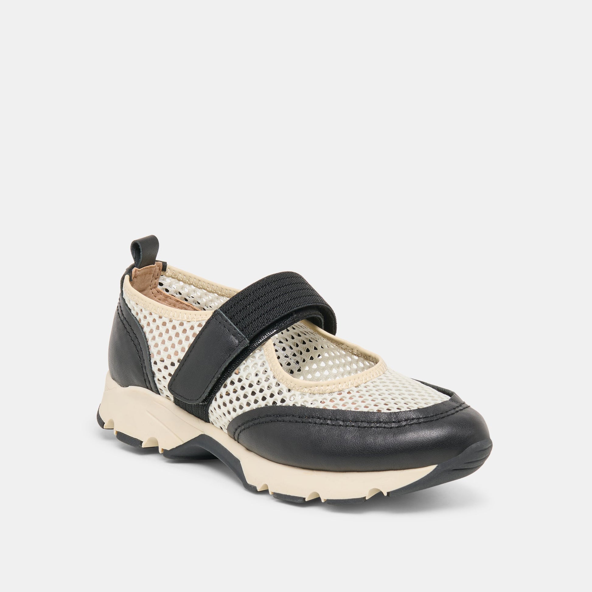 Dolce Vita Seline White Black Mesh Sneakers