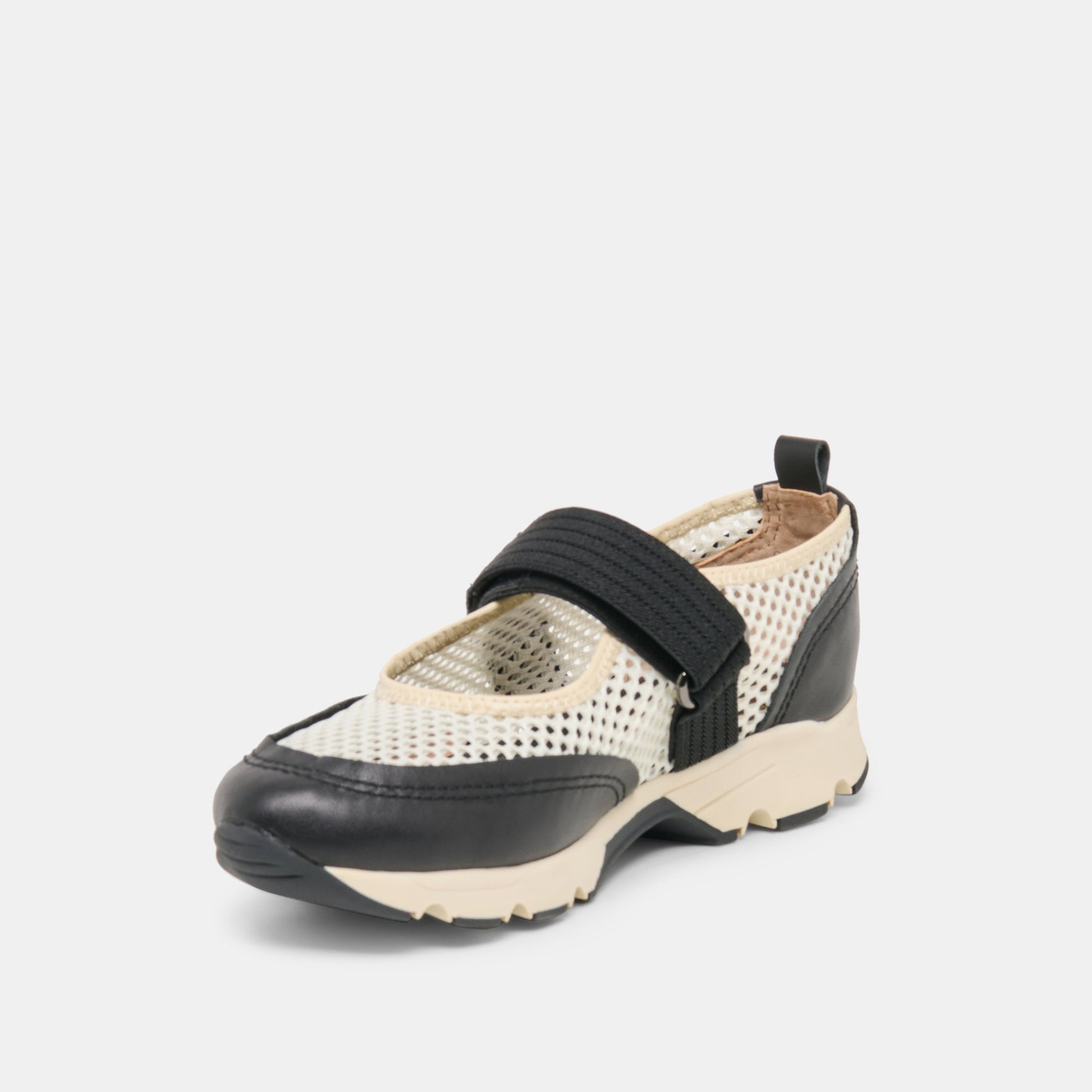 Dolce Vita Seline White Black Mesh Sneakers