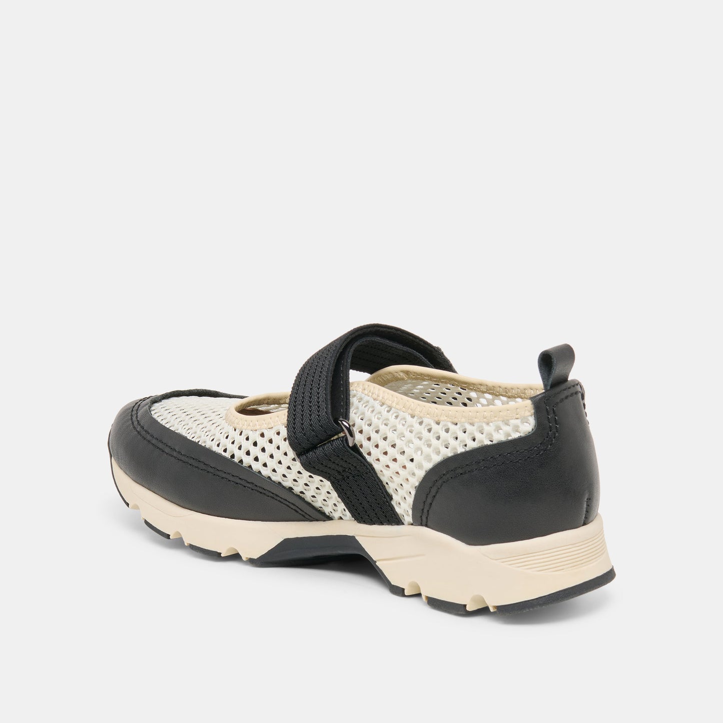 Dolce Vita Seline White Black Mesh Sneakers