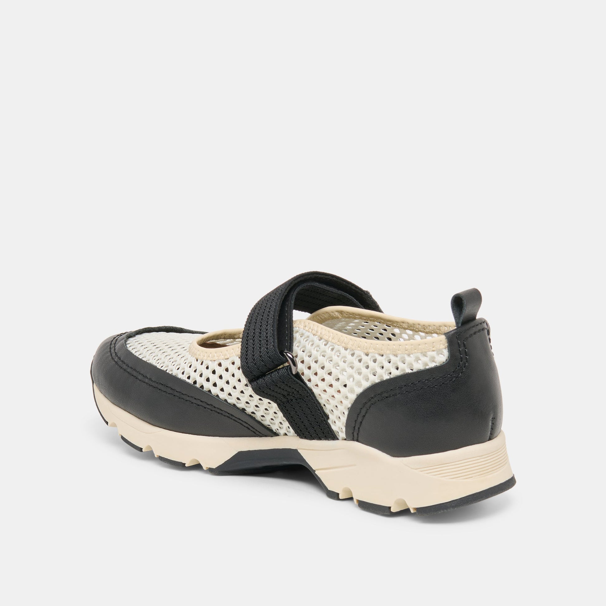 Dolce Vita Seline White Black Mesh Sneakers