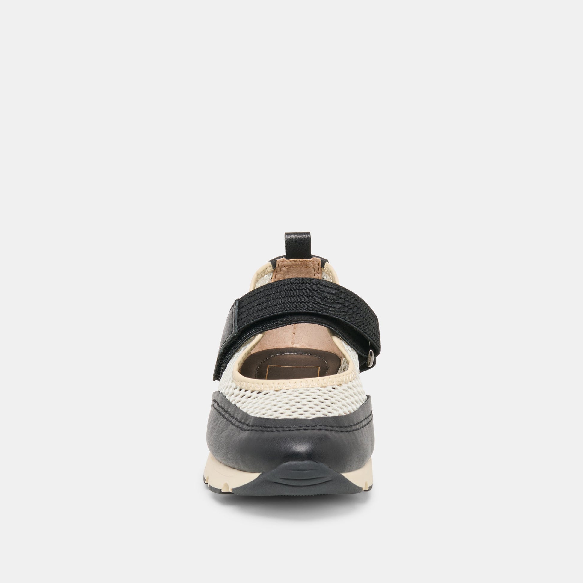 Dolce Vita Seline White Black Mesh Sneakers
