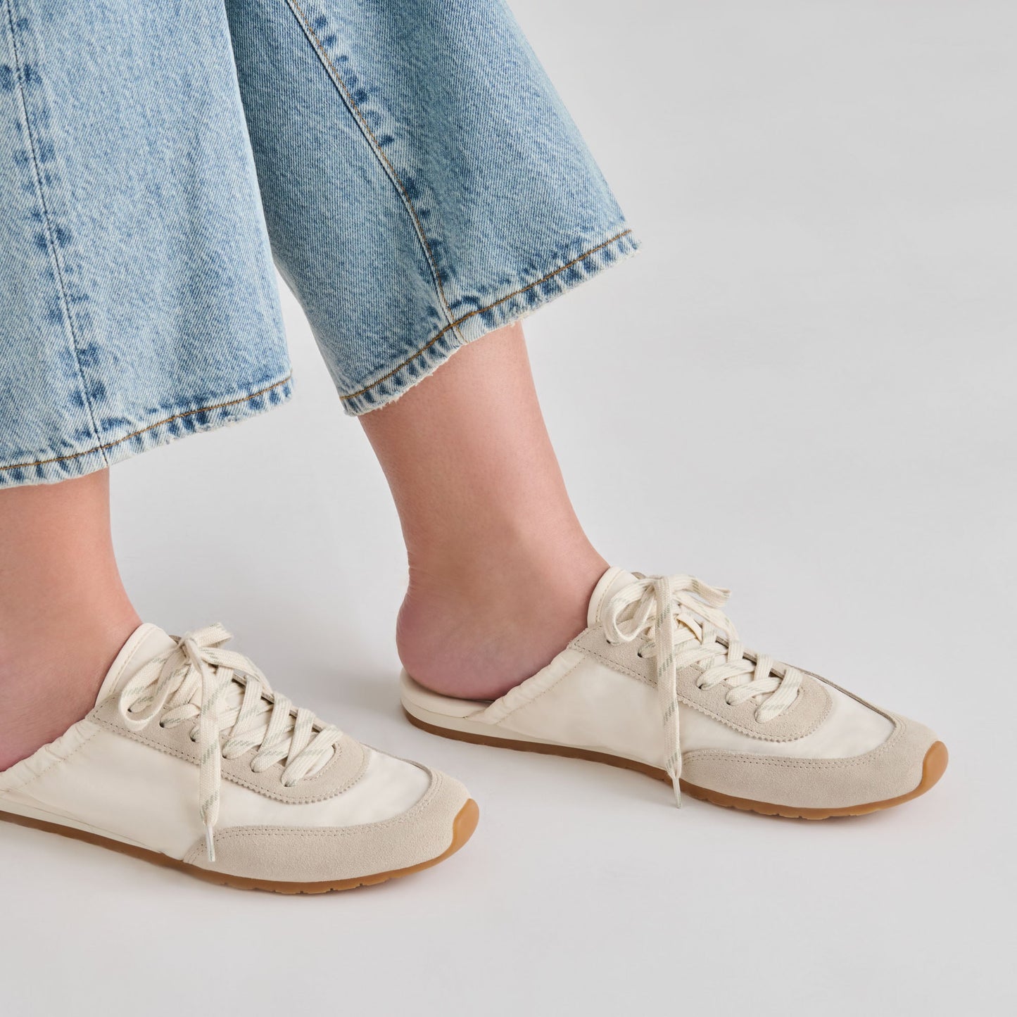 Dolce Vita Daris White Nylon Sneakers