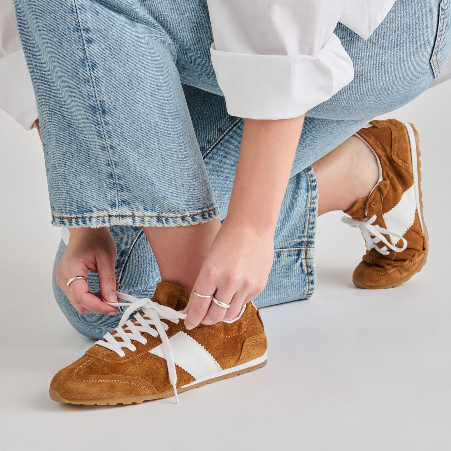 Dolce Vita Shyla Cognac Suede Sneakers