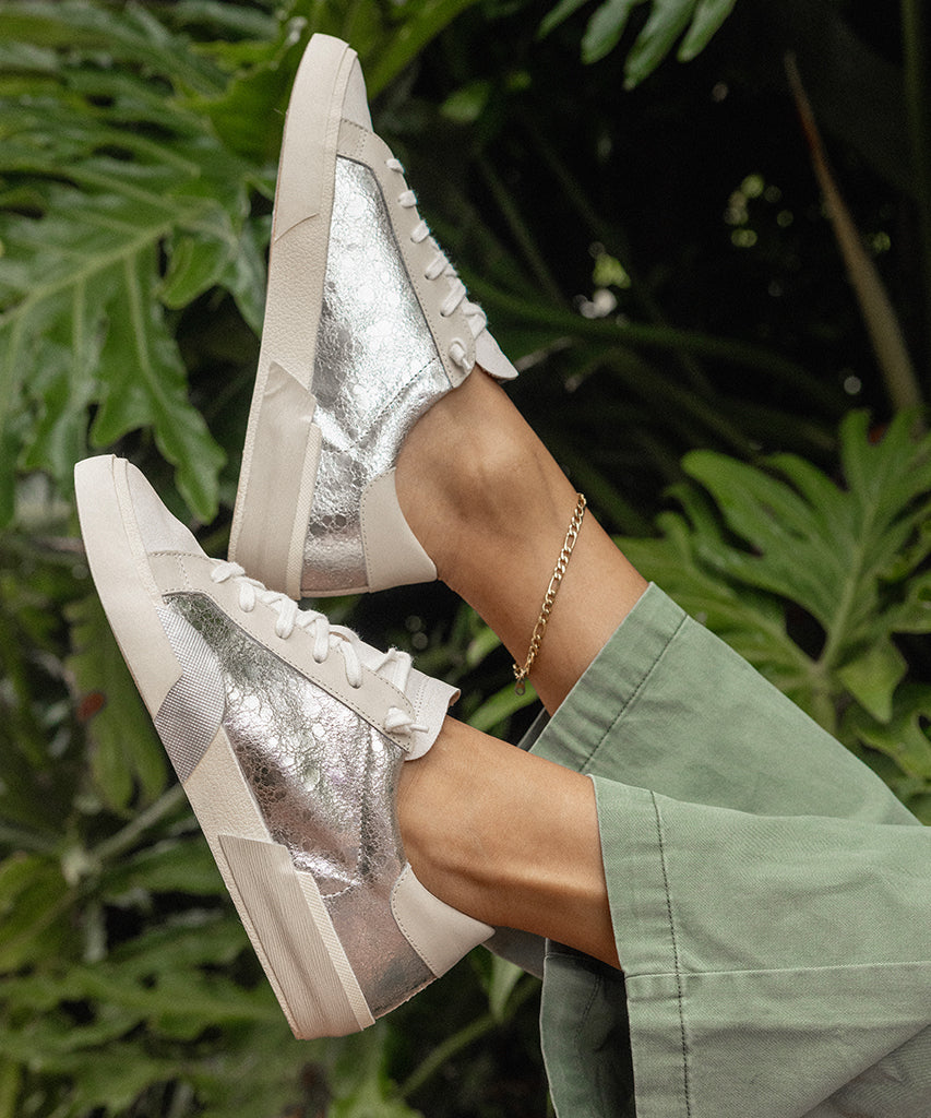 Dolce Vita Zina Sneakers Chrome Distressed Leather | Chrome Leather Sneakers
 – Dolce Vita