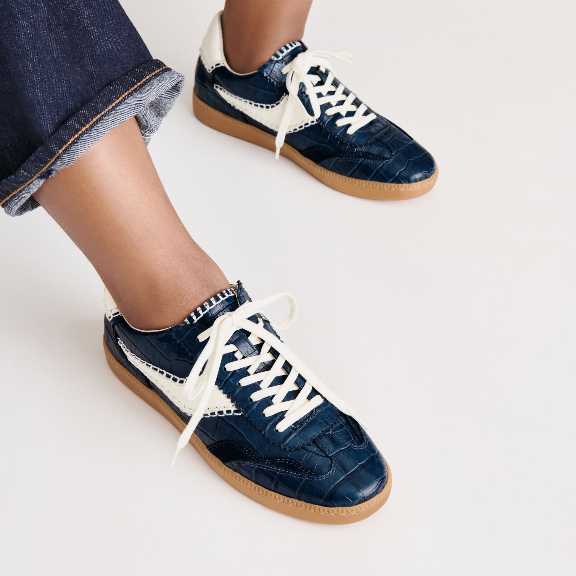Dolce Vita NOTICE STITCH SNEAKERS INK CROCO EMBOSSED LEATHER
 – Dolce Vita