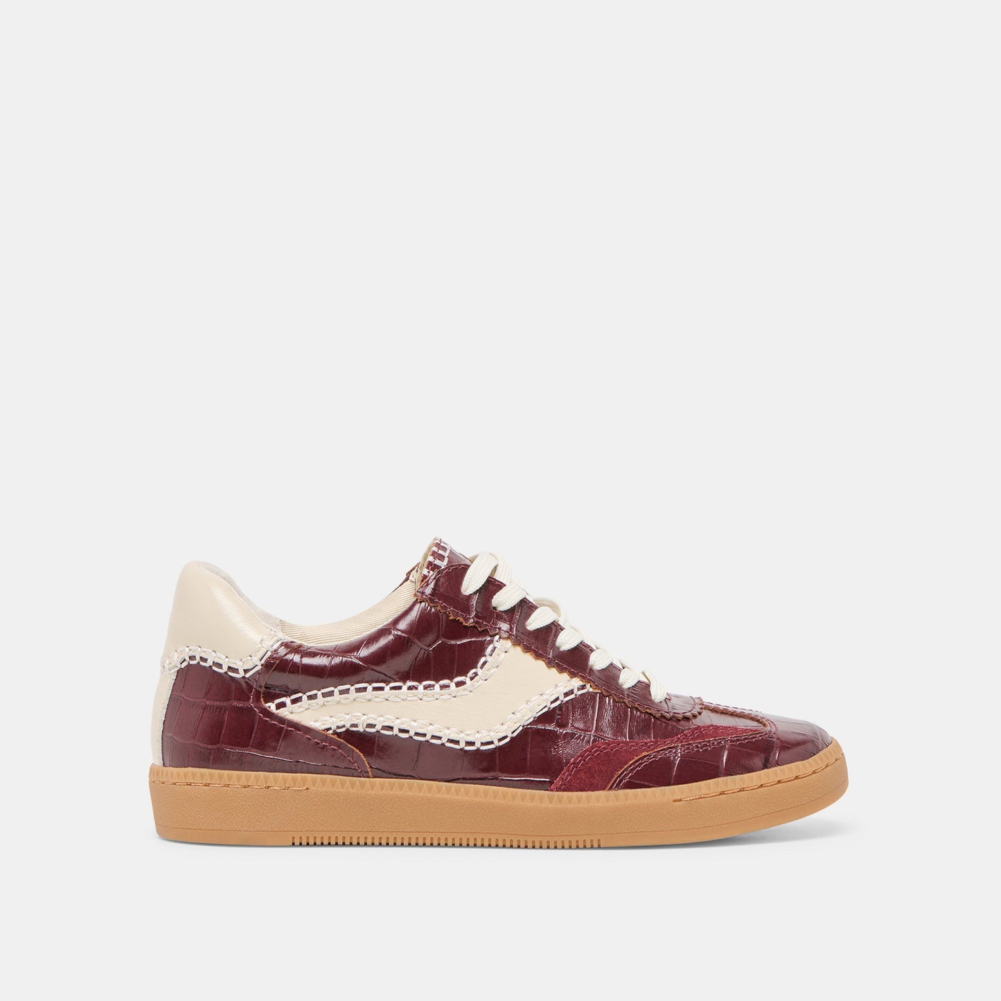 Dolce Vita NOTICE STITCH SNEAKERS OXBLOOD CROCO EMBOSSED LEATHER
 – Dolce Vita