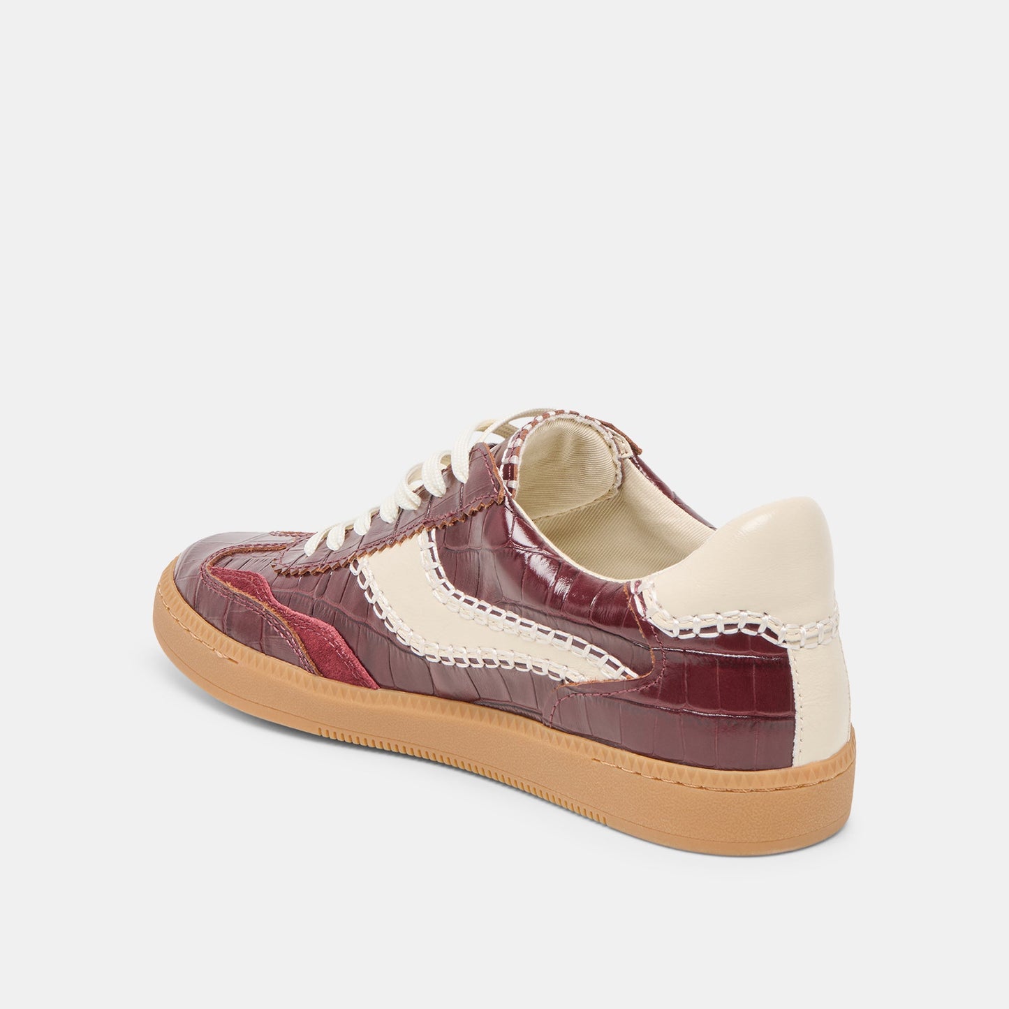Dolce Vita NOTICE STITCH SNEAKERS OXBLOOD CROCO EMBOSSED LEATHER
 – Dolce Vita