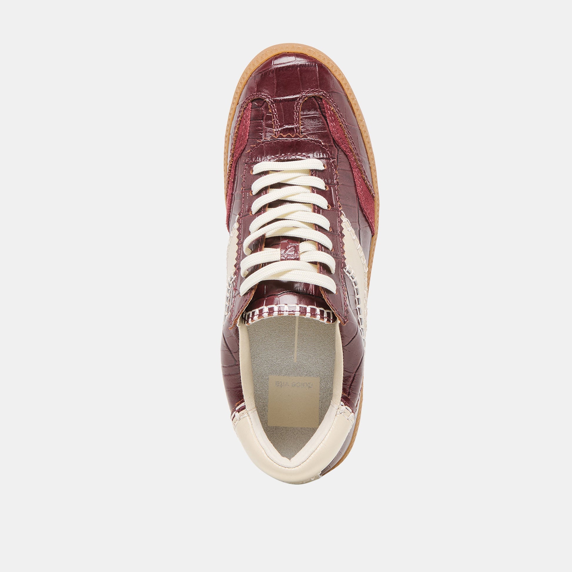 Dolce Vita NOTICE STITCH SNEAKERS OXBLOOD CROCO EMBOSSED LEATHER
 – Dolce Vita