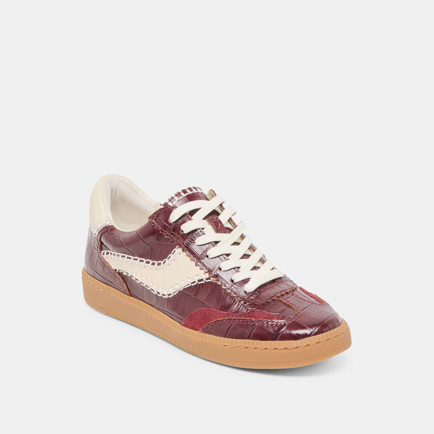 Dolce Vita NOTICE STITCH SNEAKERS OXBLOOD CROCO EMBOSSED LEATHER
 – Dolce Vita