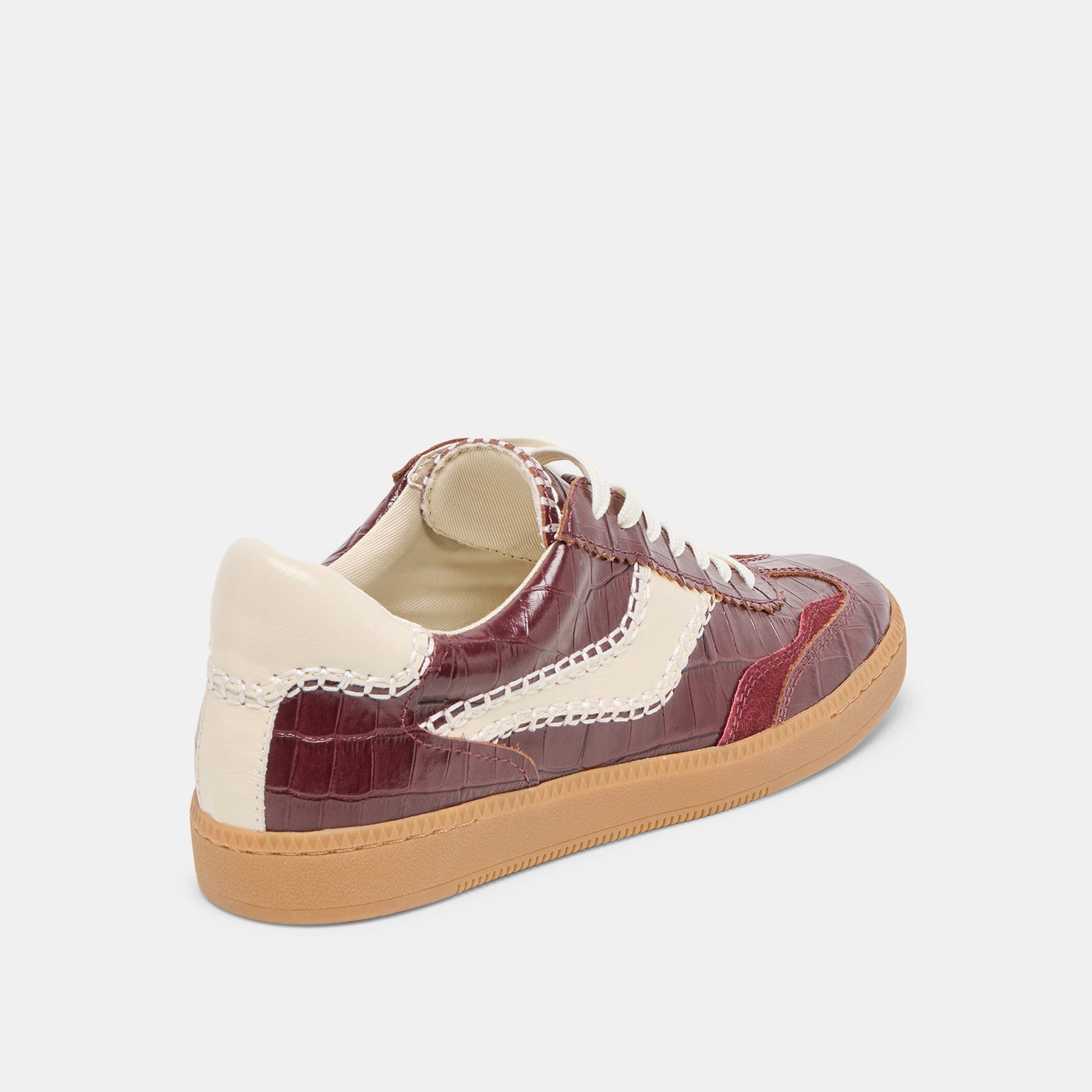 Dolce Vita NOTICE STITCH SNEAKERS OXBLOOD CROCO EMBOSSED LEATHER
 – Dolce Vita