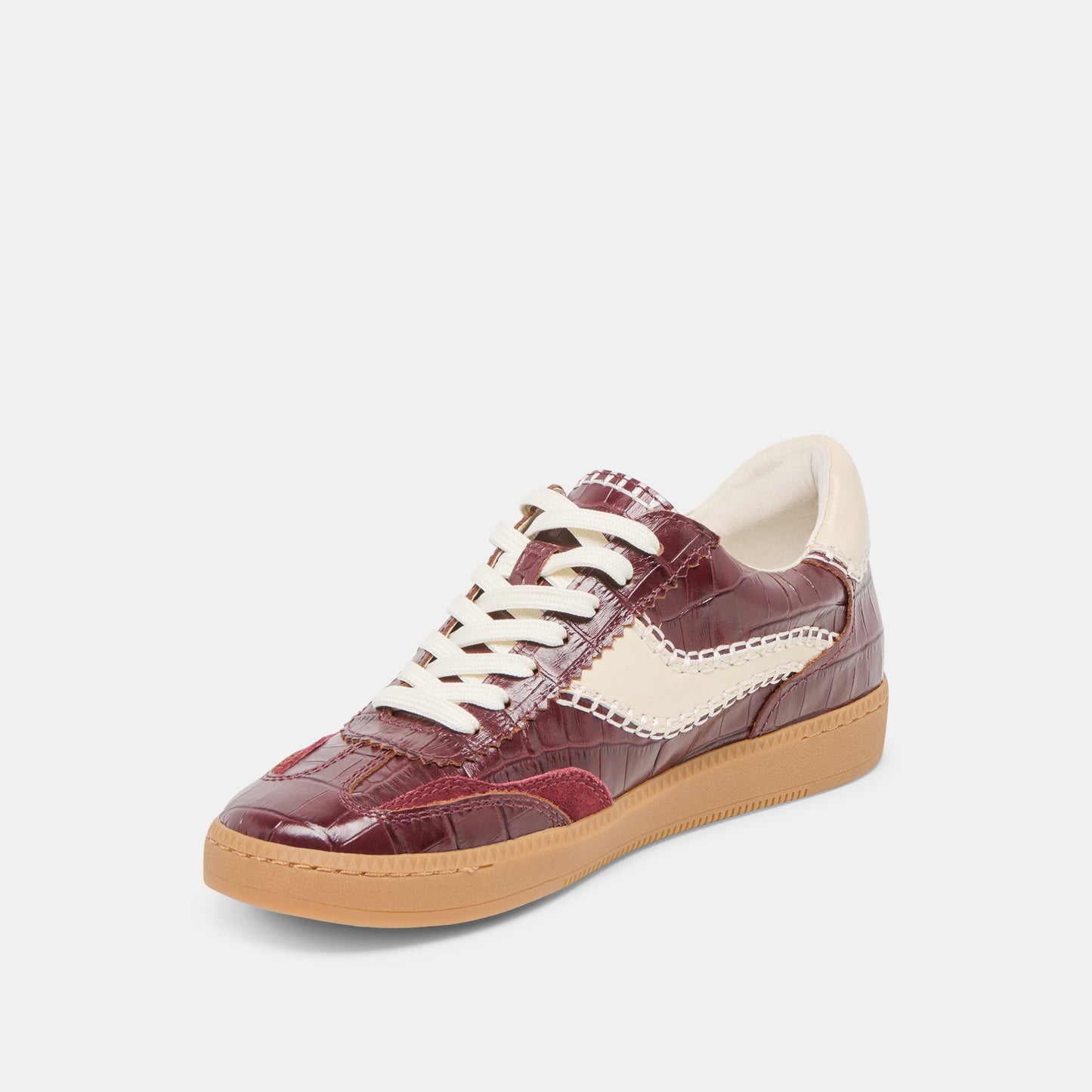 Dolce Vita NOTICE STITCH SNEAKERS OXBLOOD CROCO EMBOSSED LEATHER
 – Dolce Vita