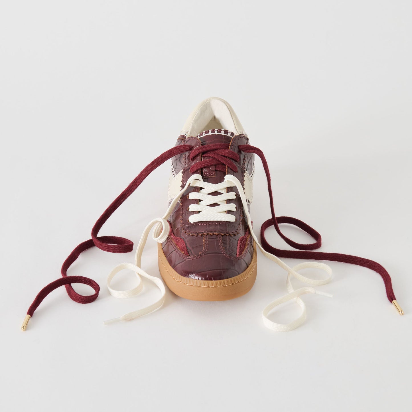 Dolce Vita NOTICE STITCH SNEAKERS OXBLOOD CROCO EMBOSSED LEATHER
 – Dolce Vita