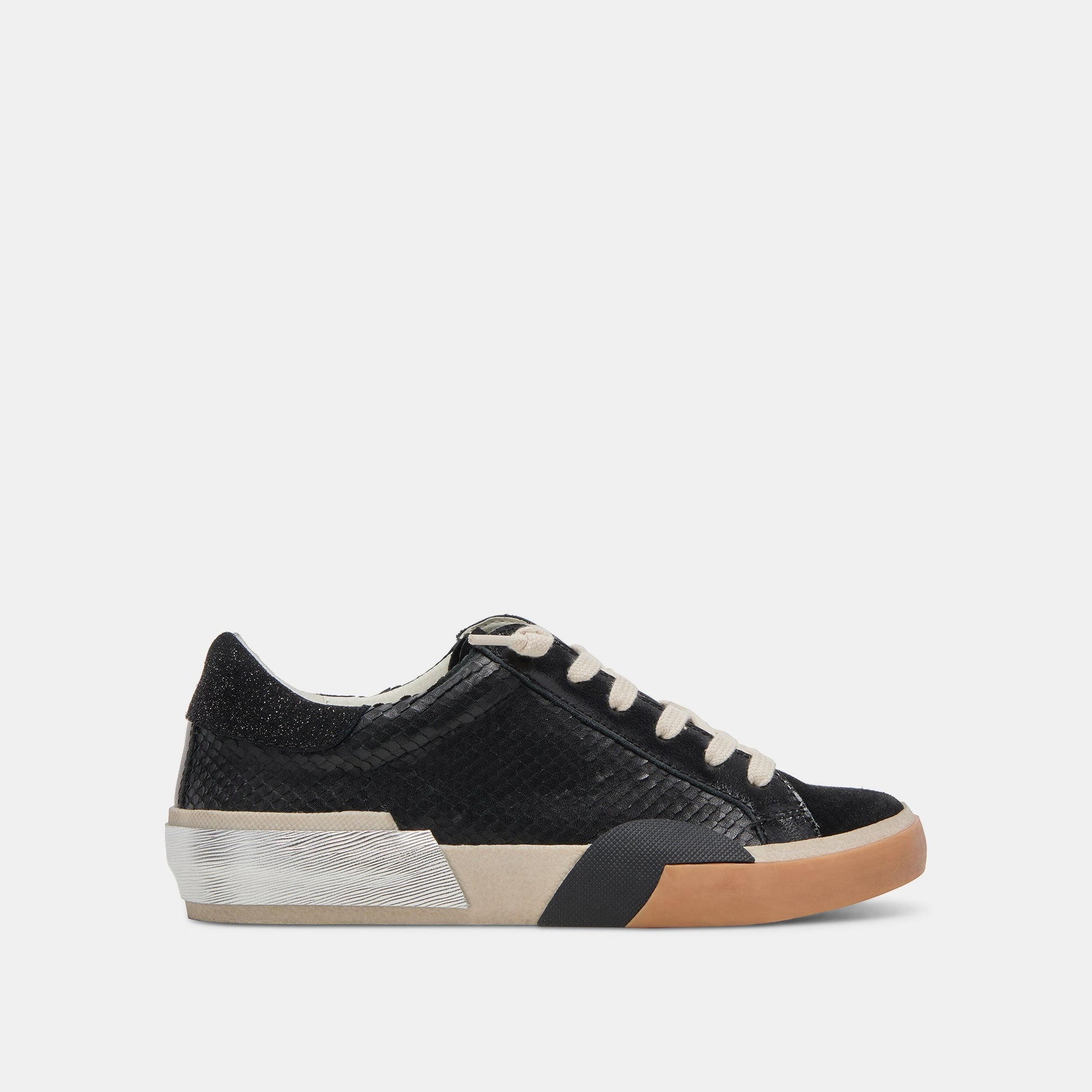 Dolce Vita Zina Sneakers Onyx Embossed Leather | Women's Sneakers
 – Dolce Vita