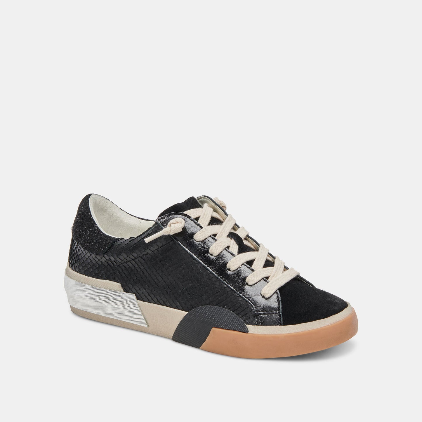 Dolce Vita Zina Sneakers Onyx Embossed Leather | Women's Sneakers
 – Dolce Vita