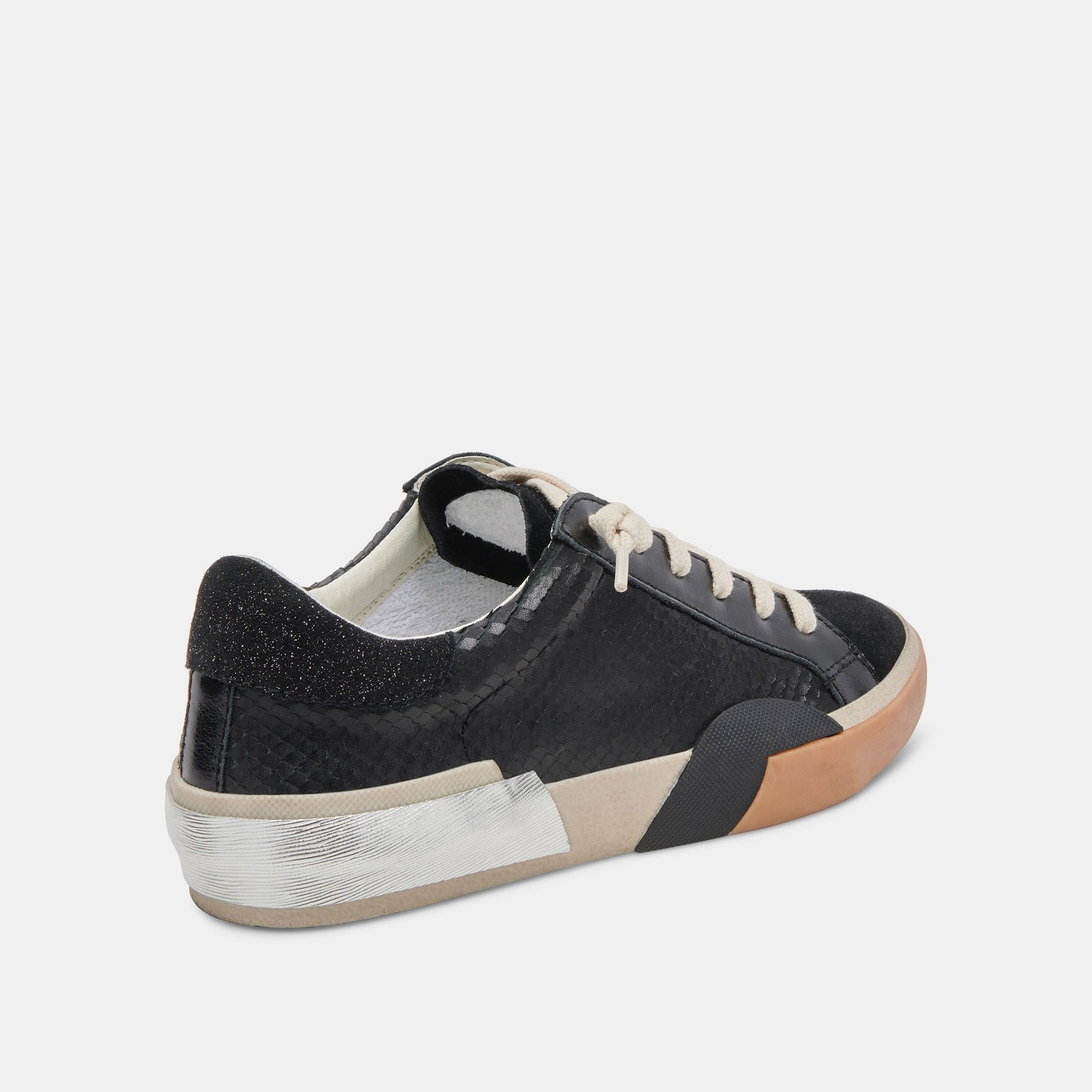 Dolce Vita Zina Sneakers Onyx Embossed Leather | Women's Sneakers
 – Dolce Vita