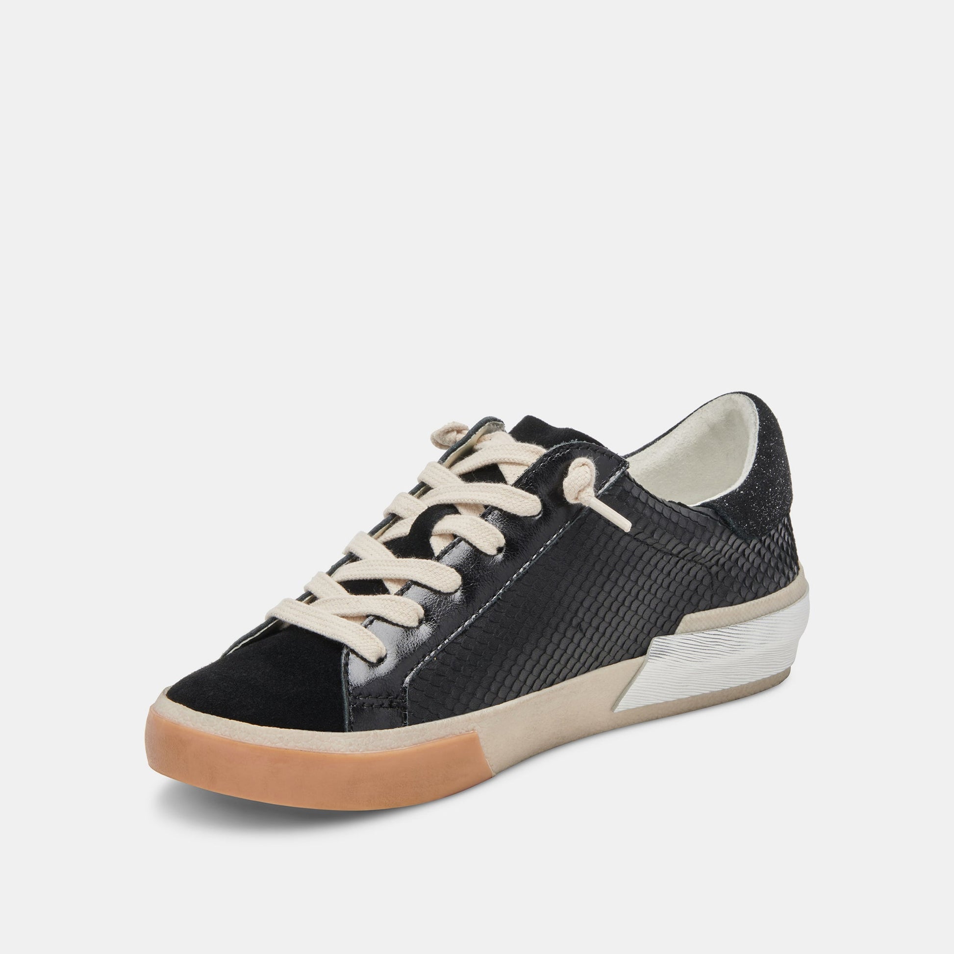 Dolce Vita Zina Sneakers Onyx Embossed Leather | Women's Sneakers
 – Dolce Vita