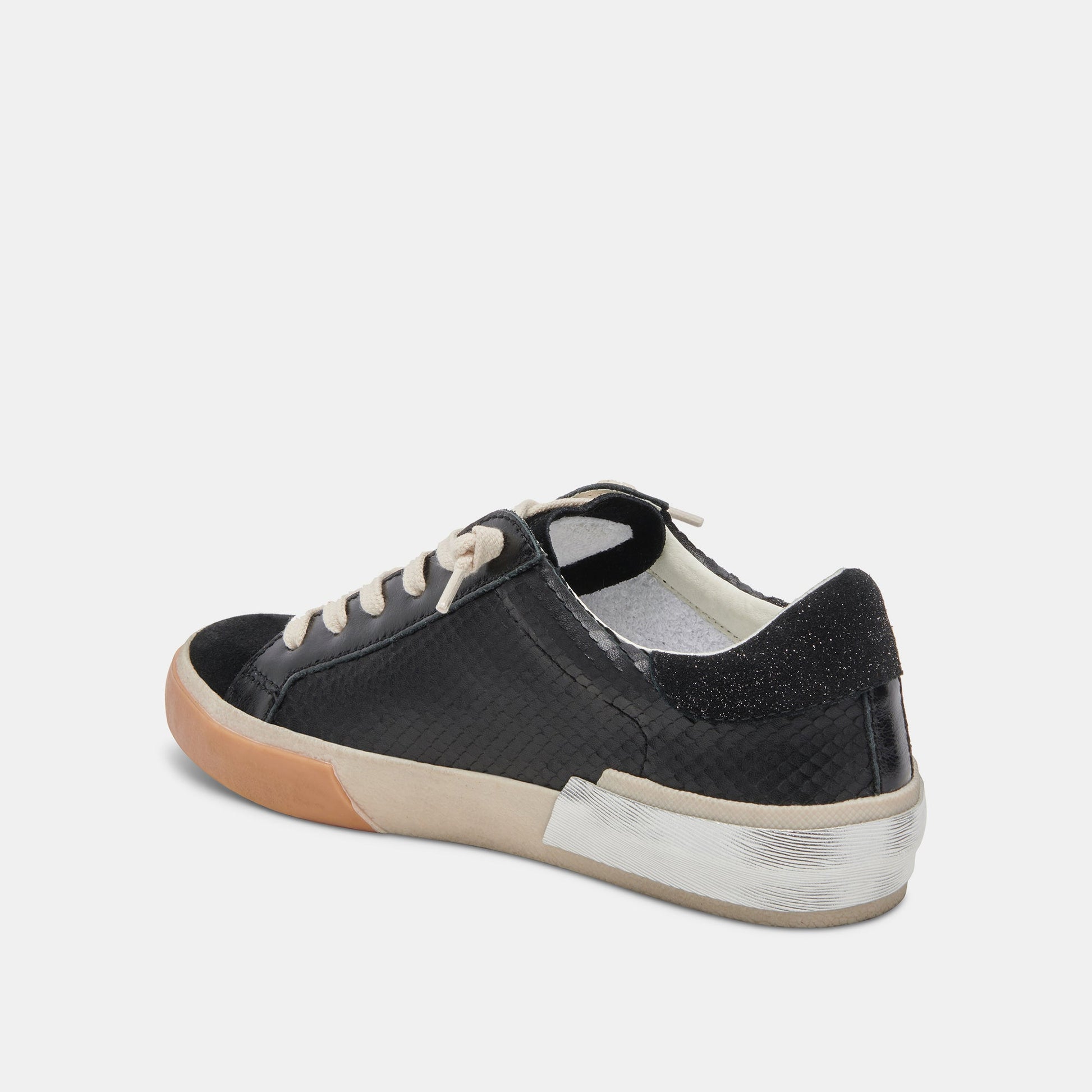 Dolce Vita Zina Sneakers Onyx Embossed Leather | Women's Sneakers
 – Dolce Vita