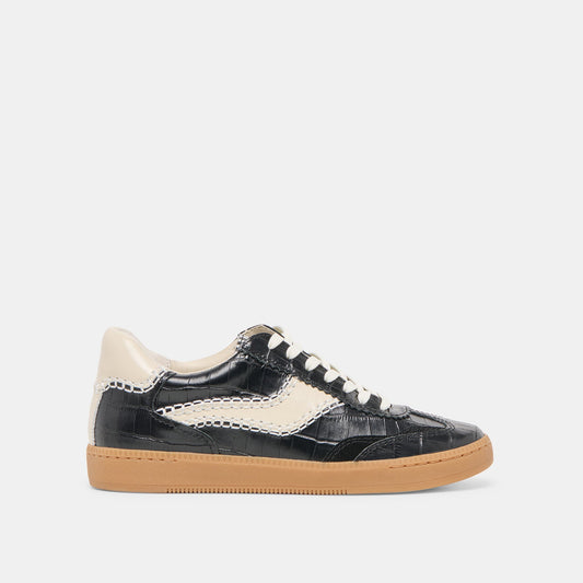 Dolce Vita NOTICE STITCH SNEAKERS NOIR CROCO EMBOSSED LEATHER
 – Dolce Vita