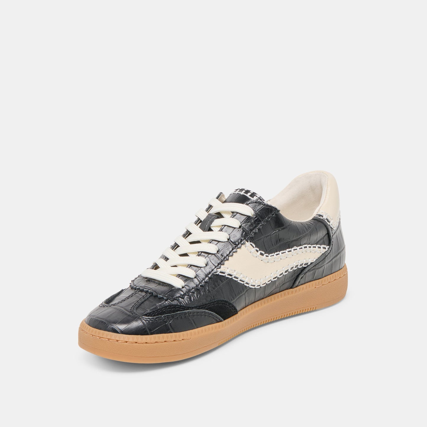 Dolce Vita NOTICE STITCH SNEAKERS NOIR CROCO EMBOSSED LEATHER
 – Dolce Vita