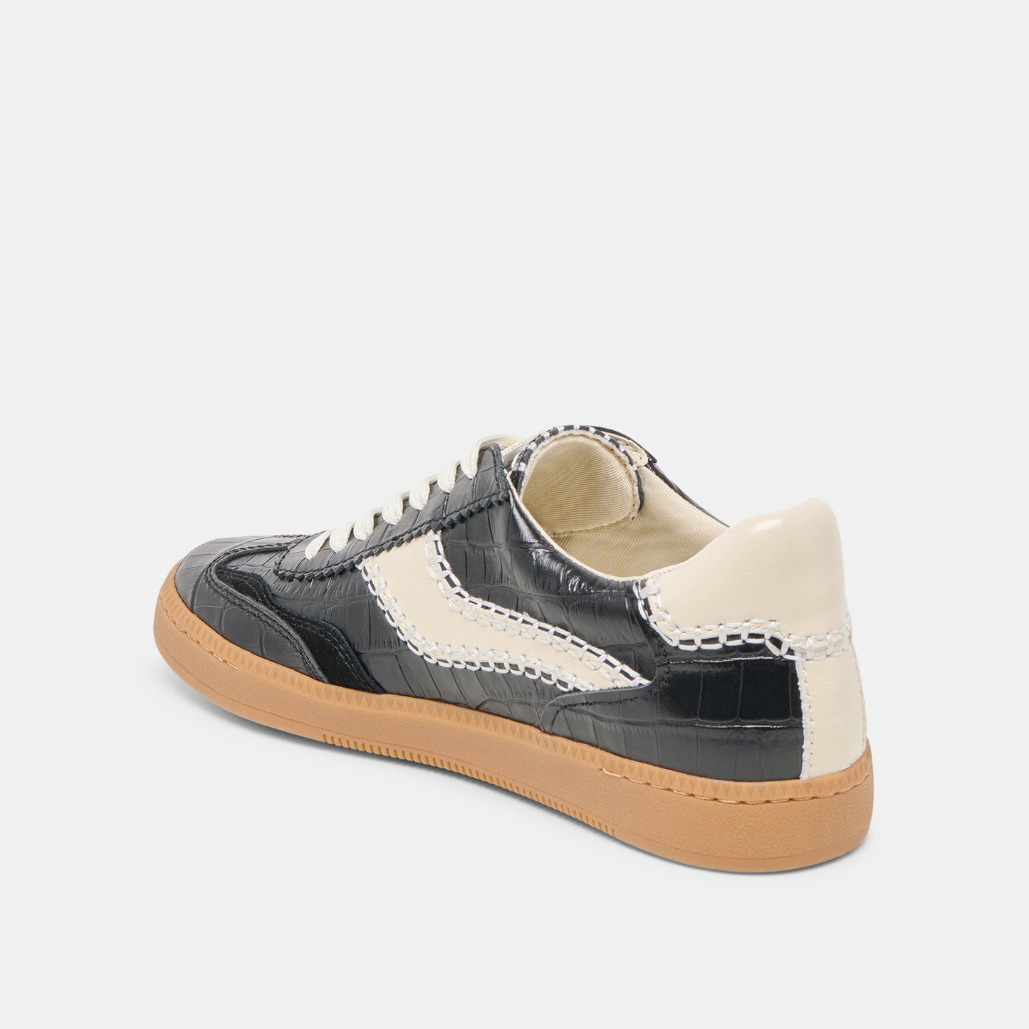 Dolce Vita NOTICE STITCH SNEAKERS NOIR CROCO EMBOSSED LEATHER
 – Dolce Vita