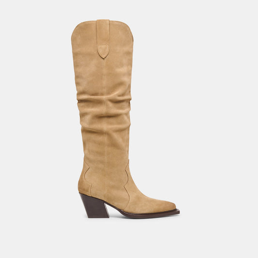 Dolce Vita Buckly Camel Suede Boots