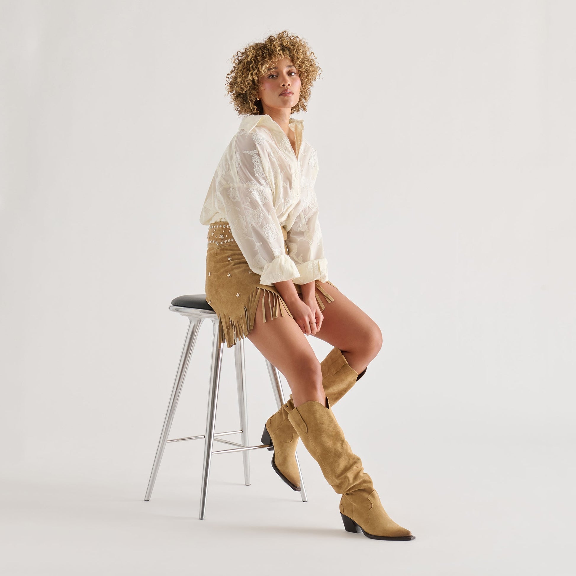 Dolce Vita Buckly Camel Suede Boots