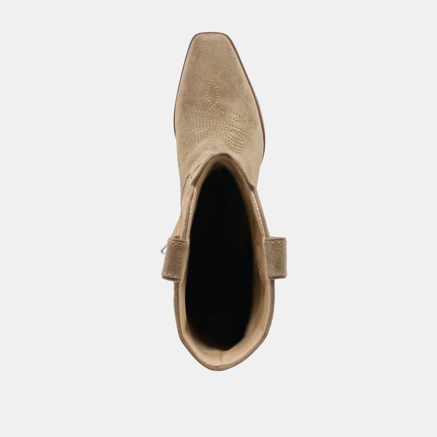 Dolce Vita LUNI Taupe Suede Knee-High Pointed Toe Western Boots
